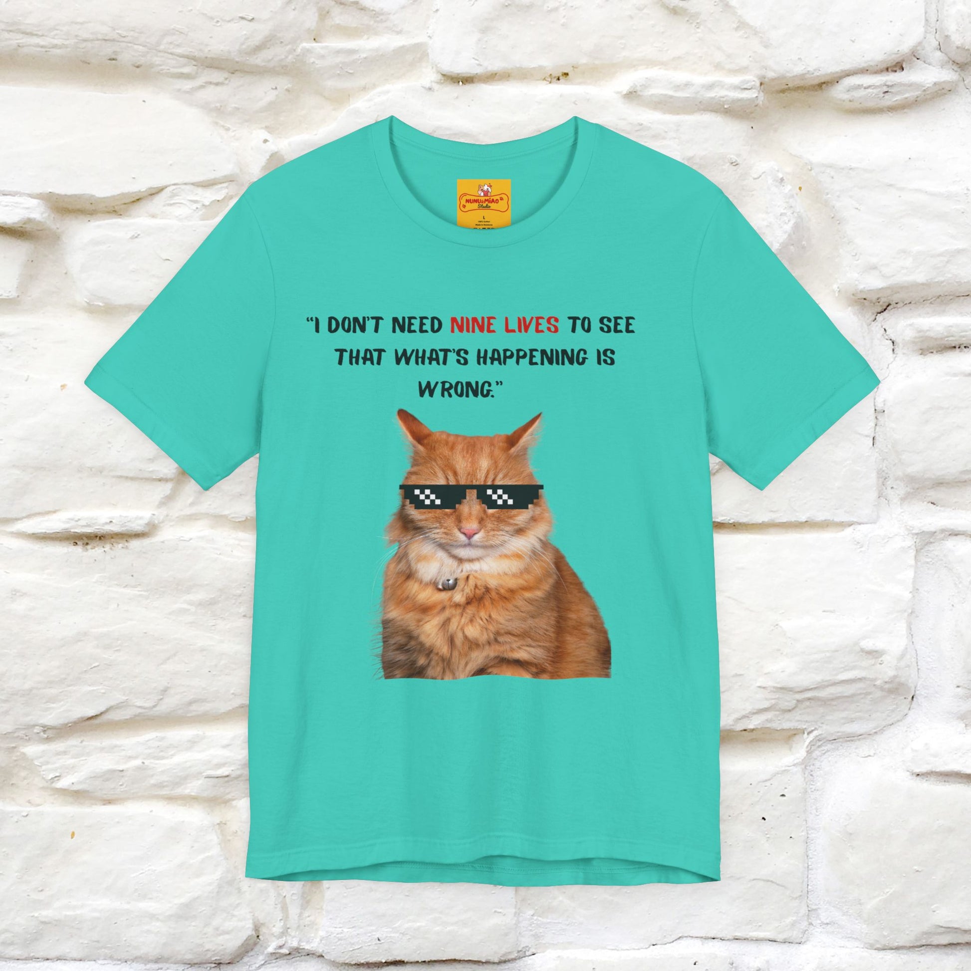 "“I don’t need nine lives....” " Cat T-shirt | Front & Back Design |Nunu&Miao Studio - Nunu&Miao Studio