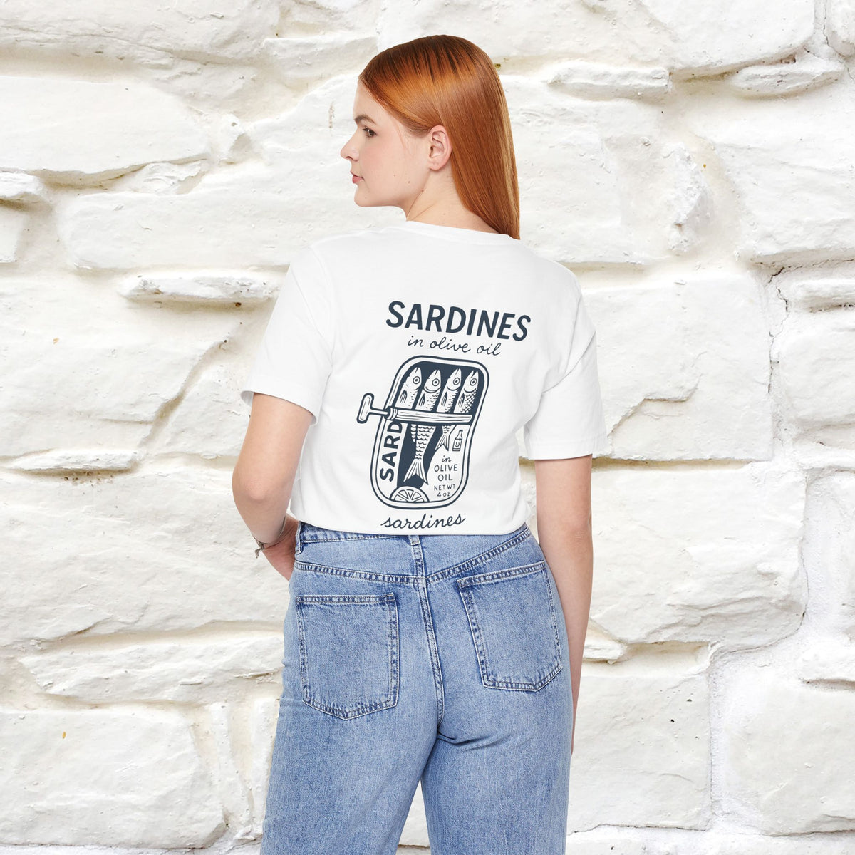 "Sardines In Olive Oil" Cute T-shirt | Front & Back Design|Nunu&Miao Studio