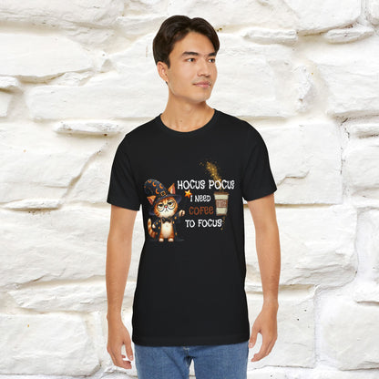 ''Hocus Pocus I Need Coffe To Focus'' Funny Cat Shirt | Nunu&Miao Studio - Nunu&Miao Studio