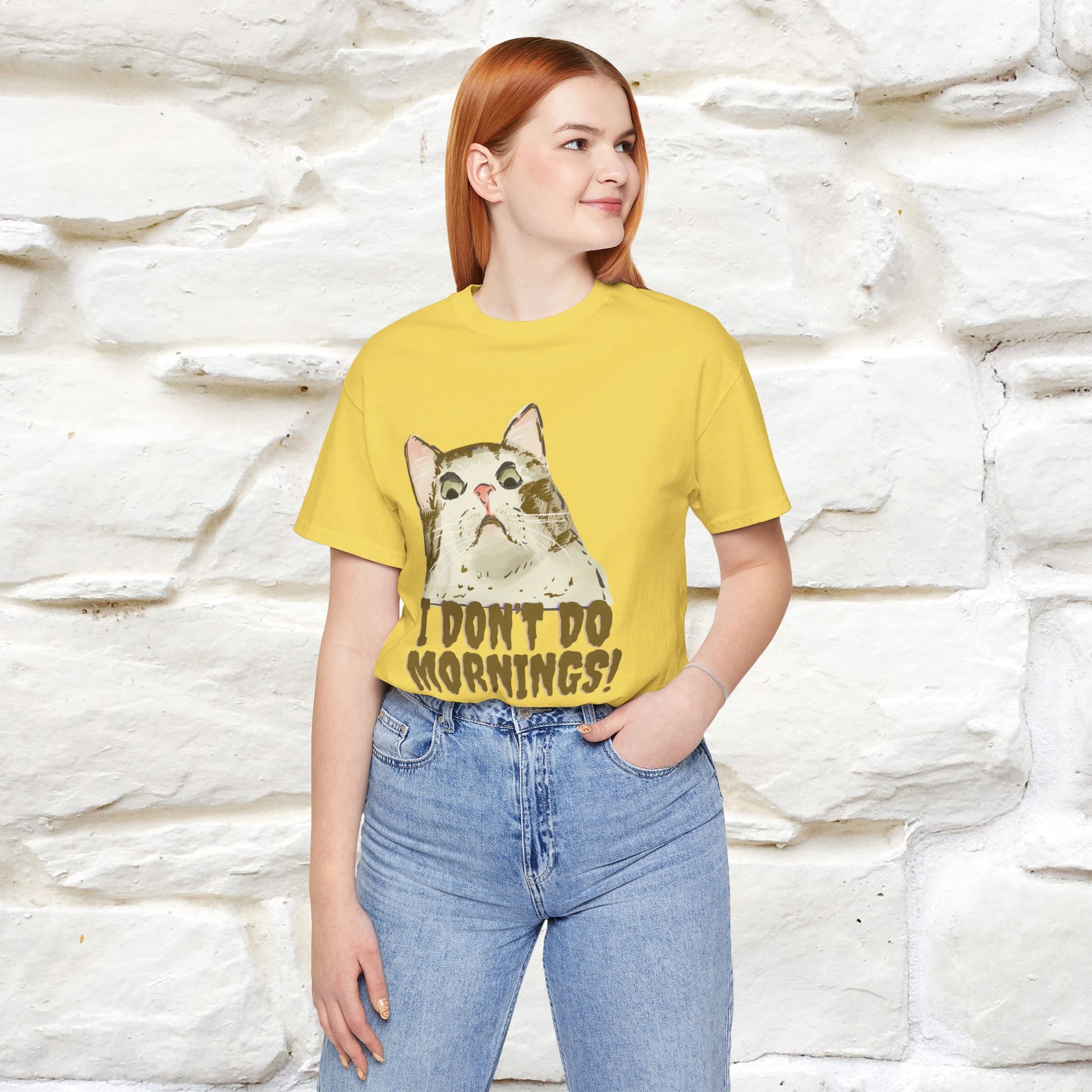 ''I Don't Do Mornings''  Cat T-shirt | Cat T-Shirt | Nunu&Miao Studio - Nunu&Miao Studio