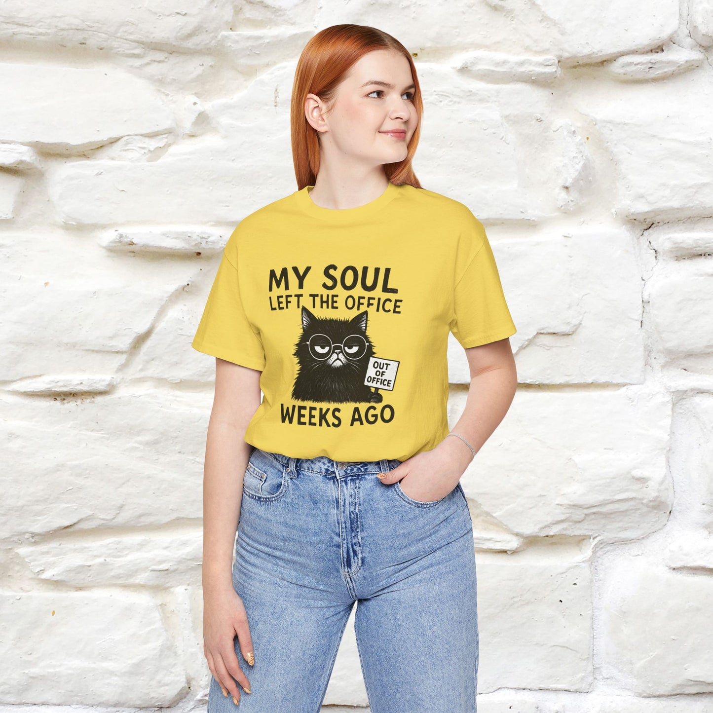 "My Soul Left The Office..." |Funny Cat T-Shirt | Nunu&Miao Studio - Nunu&Miao Studio