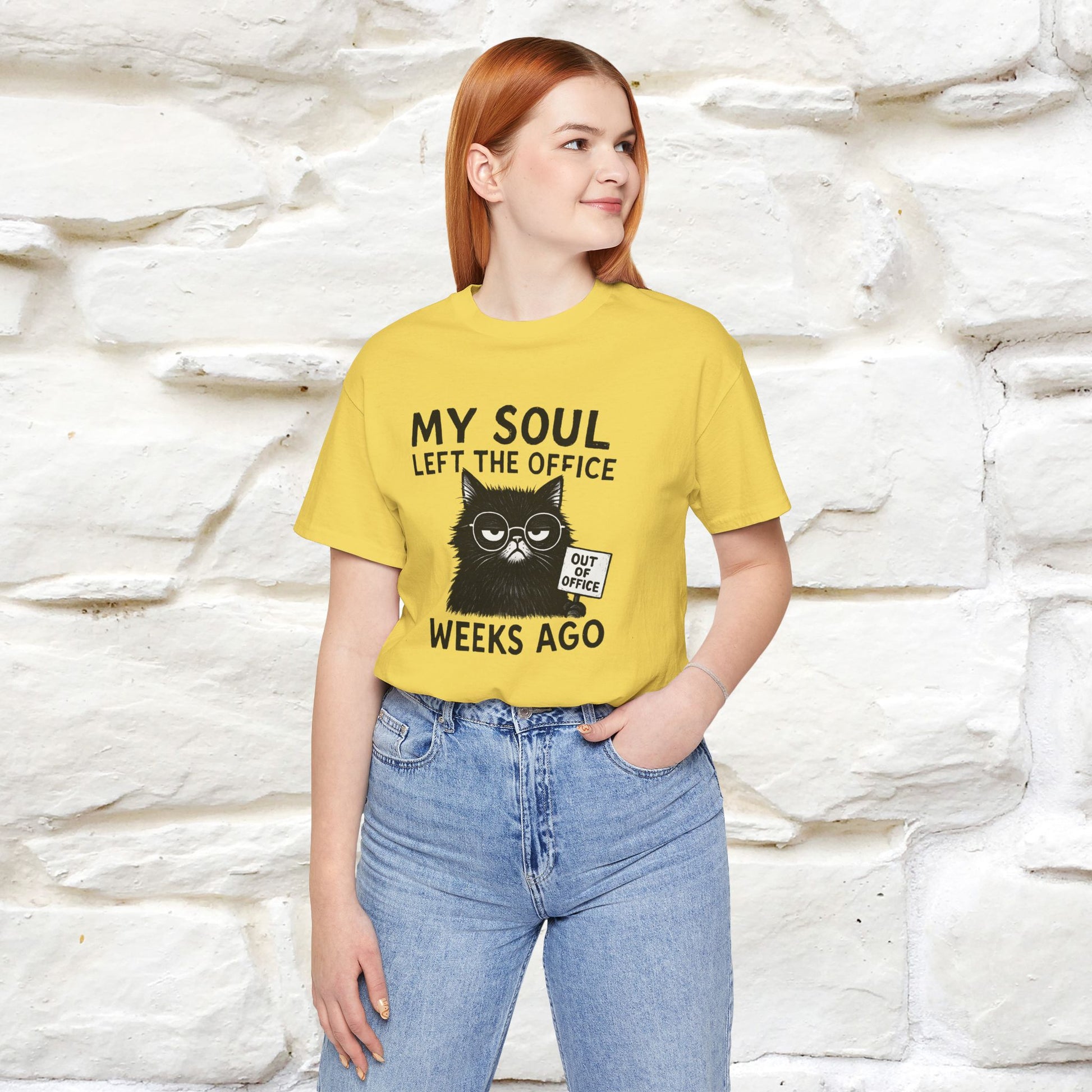 "My Soul Left The Office..." |Funny Cat T-Shirt | Nunu&Miao Studio - Nunu&Miao Studio