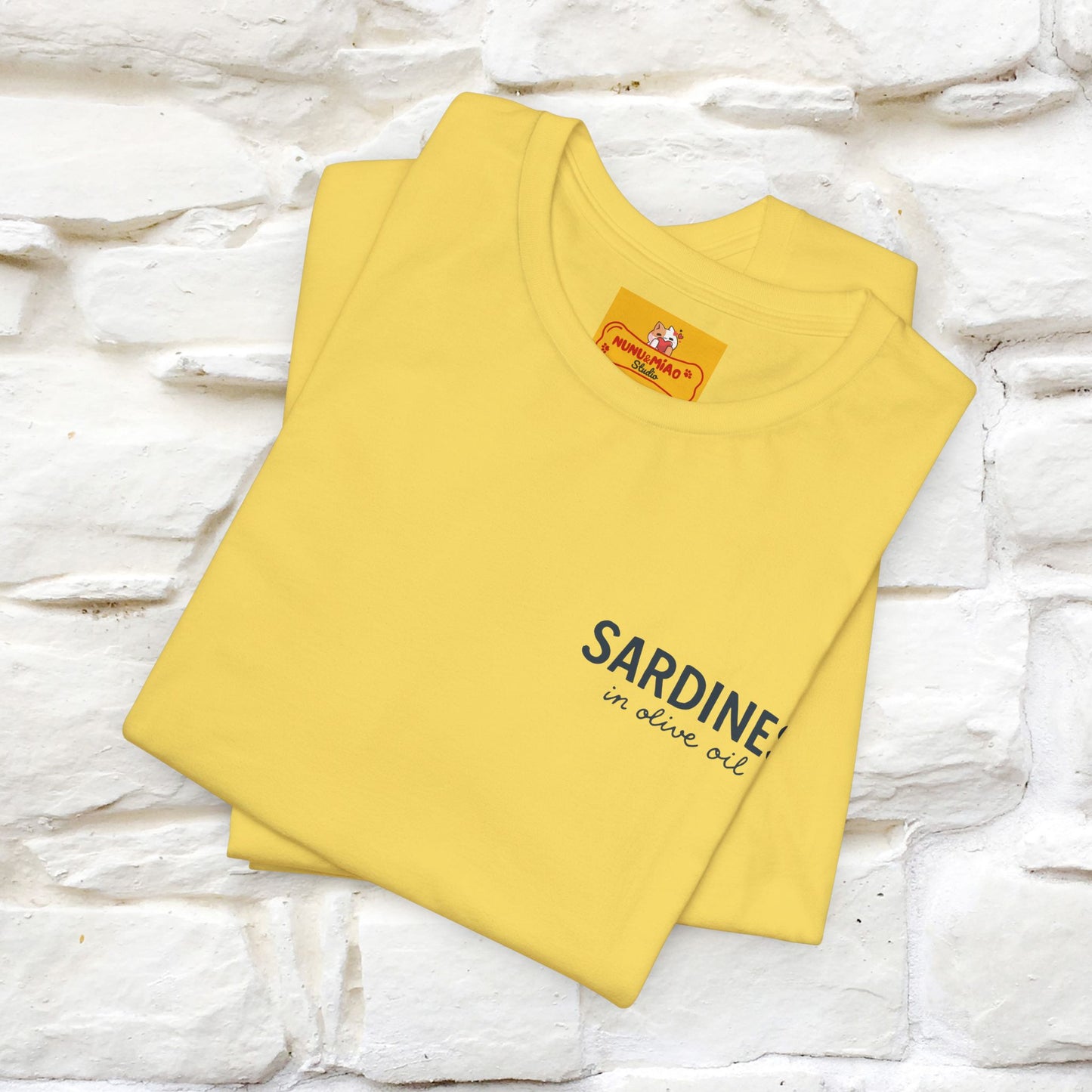 "Sardines In Olive Oil" Cute T-shirt | Front & Back Design|Nunu&Miao Studio - Nunu&Miao Studio
