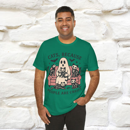 "Cat Because People Are Creepy" Halloween Cat T-shirt |Nunu&Miao Studio - Nunu&Miao Studio