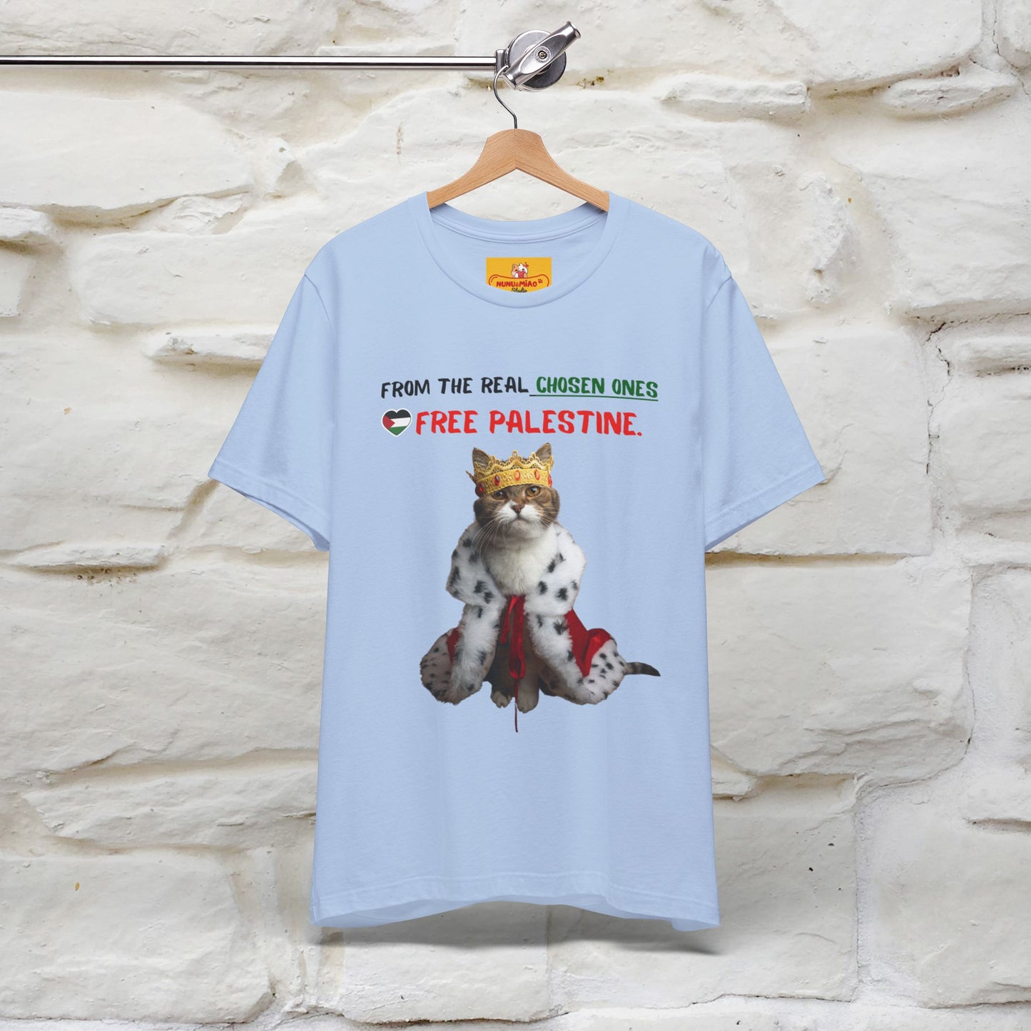 "From the real chosen ones  Free Palestine." Cat T-shirt |Nunu&Miao Studio - Nunu&Miao Studio