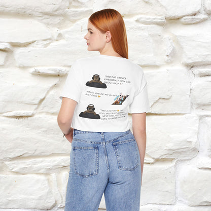 ''911 Emergency'' | Front & Back Design | Cat T-Shirt | Nunu&Miao Studio - Nunu&Miao Studio