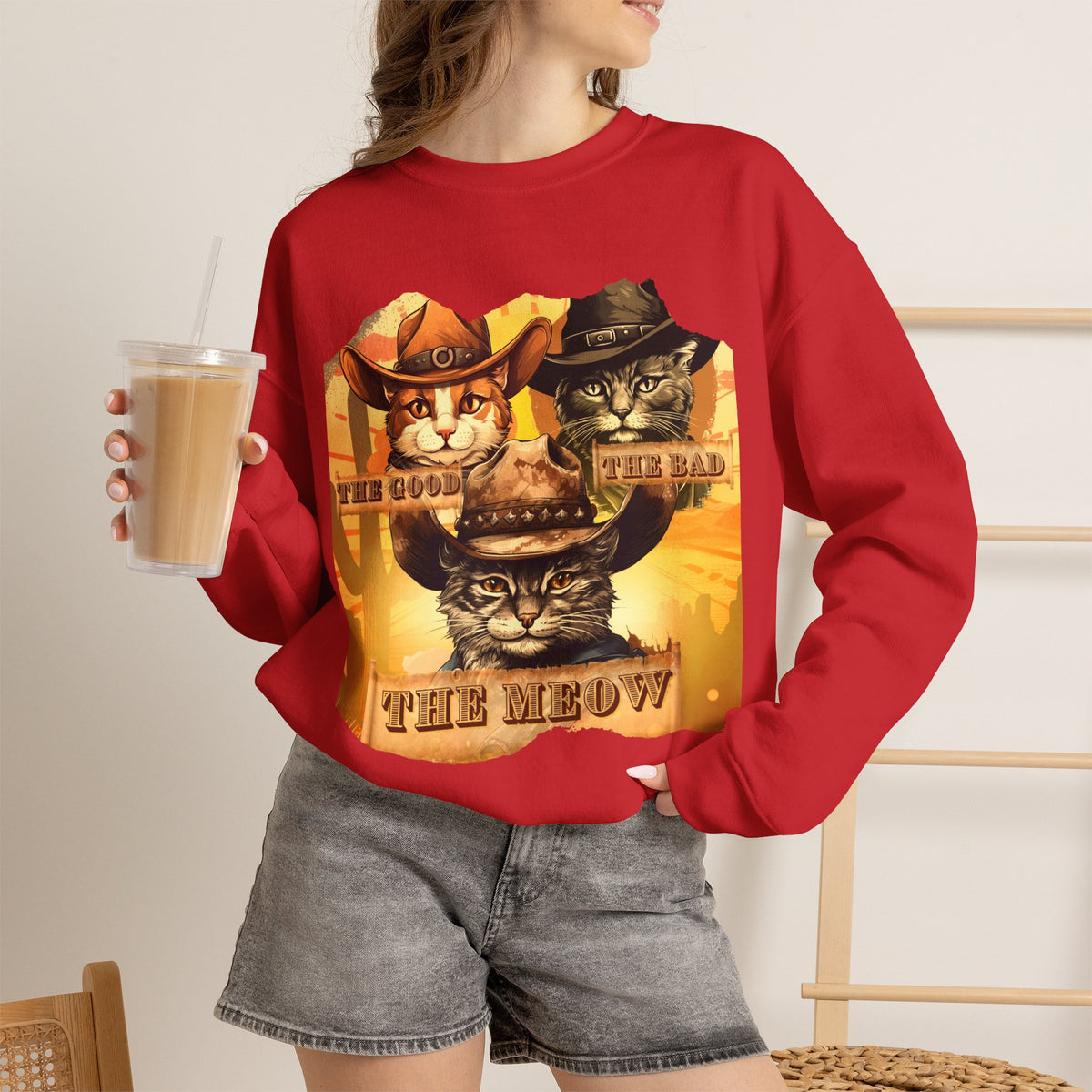 ''The Good, the Bad, and the Meow'' |Cat Sweatshirt | Nunu&Miao Studio