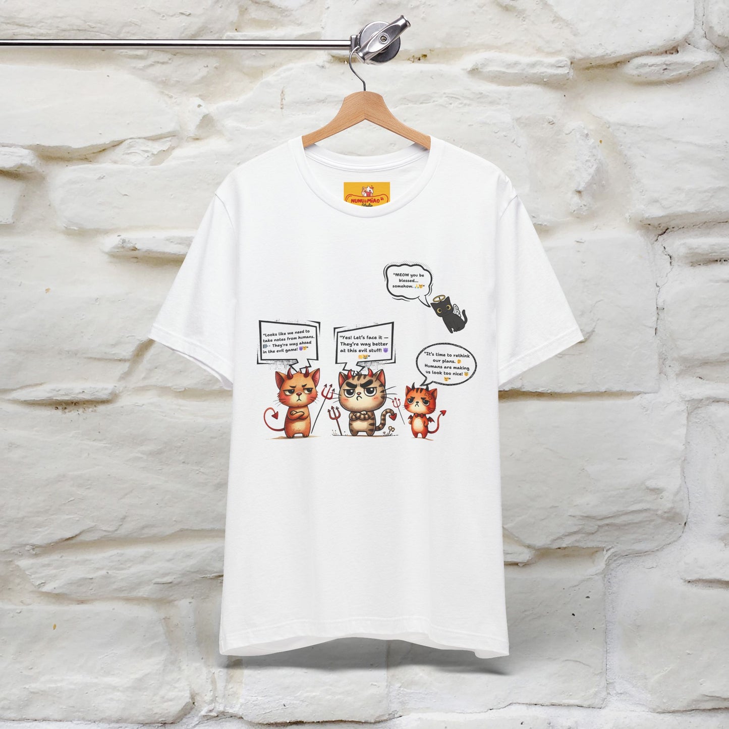 "Humans Are Way Ahead In The Evil Game! 😈😼" Cat  T-shirt |Nunu&Miao Studio - Nunu&Miao Studio
