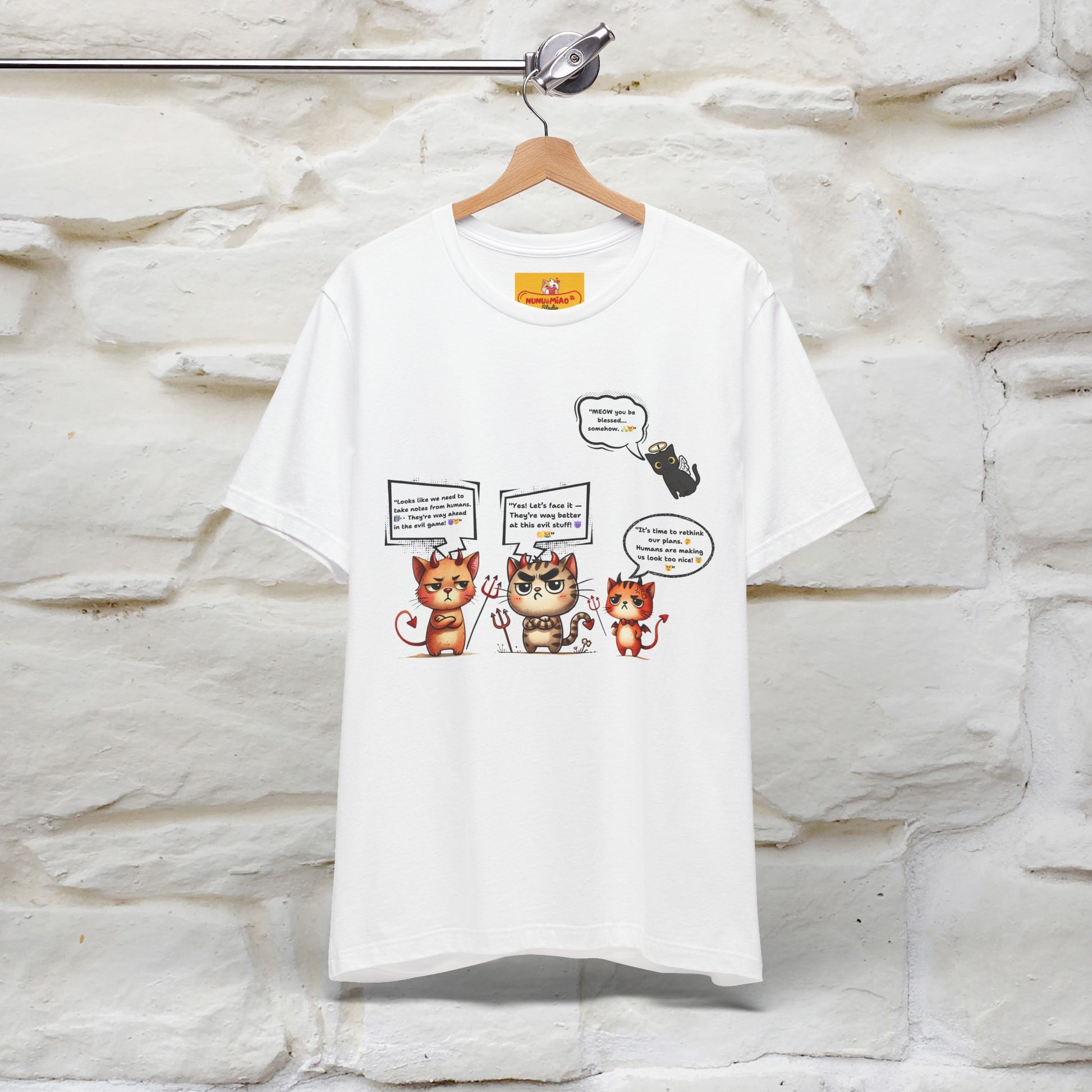 "Humans Are Way Ahead In The Evil Game! 😈😼" Cat  T-shirt |Nunu&Miao Studio - Nunu&Miao Studio