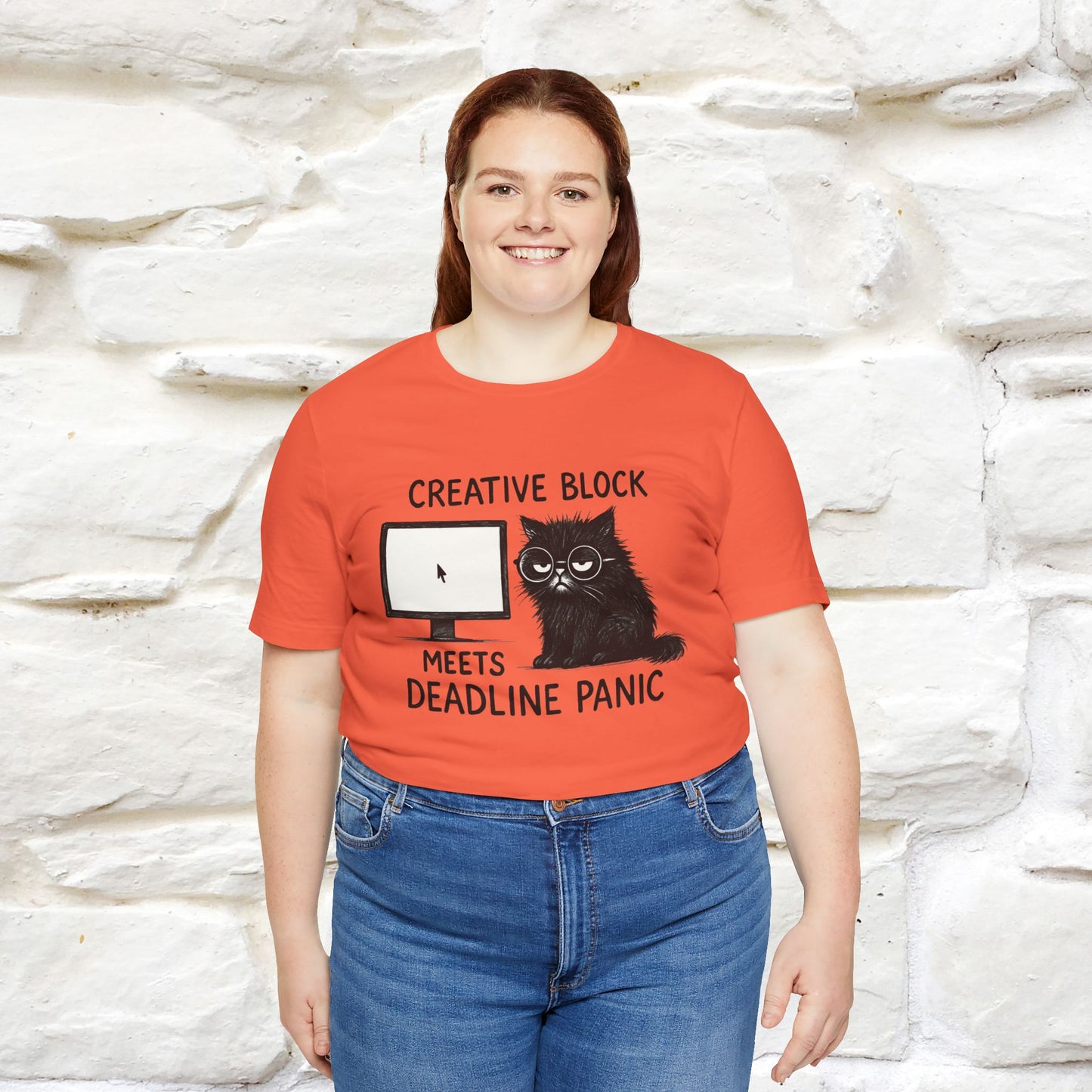 "Creative Block Meets Deadline..." |Cat T-Shirt | Nunu&Miao Studio - Nunu&Miao Studio