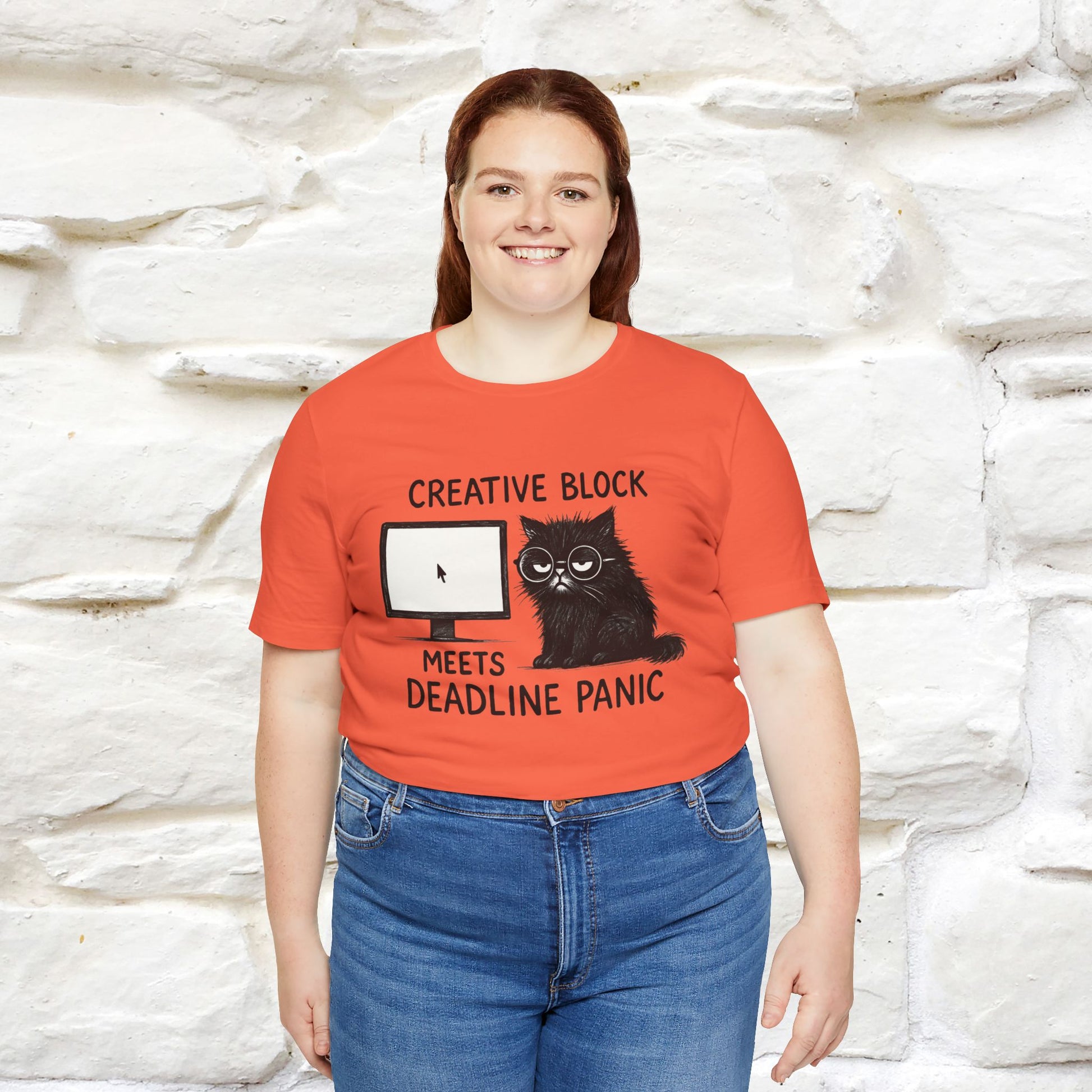 "Creative Block Meets Deadline..." |Cat T-Shirt | Nunu&Miao Studio - Nunu&Miao Studio