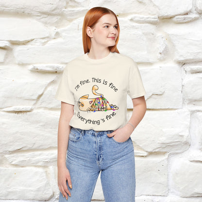"This Is Fine" |Funny Cat T-Shirt | Nunu&Miao Studio