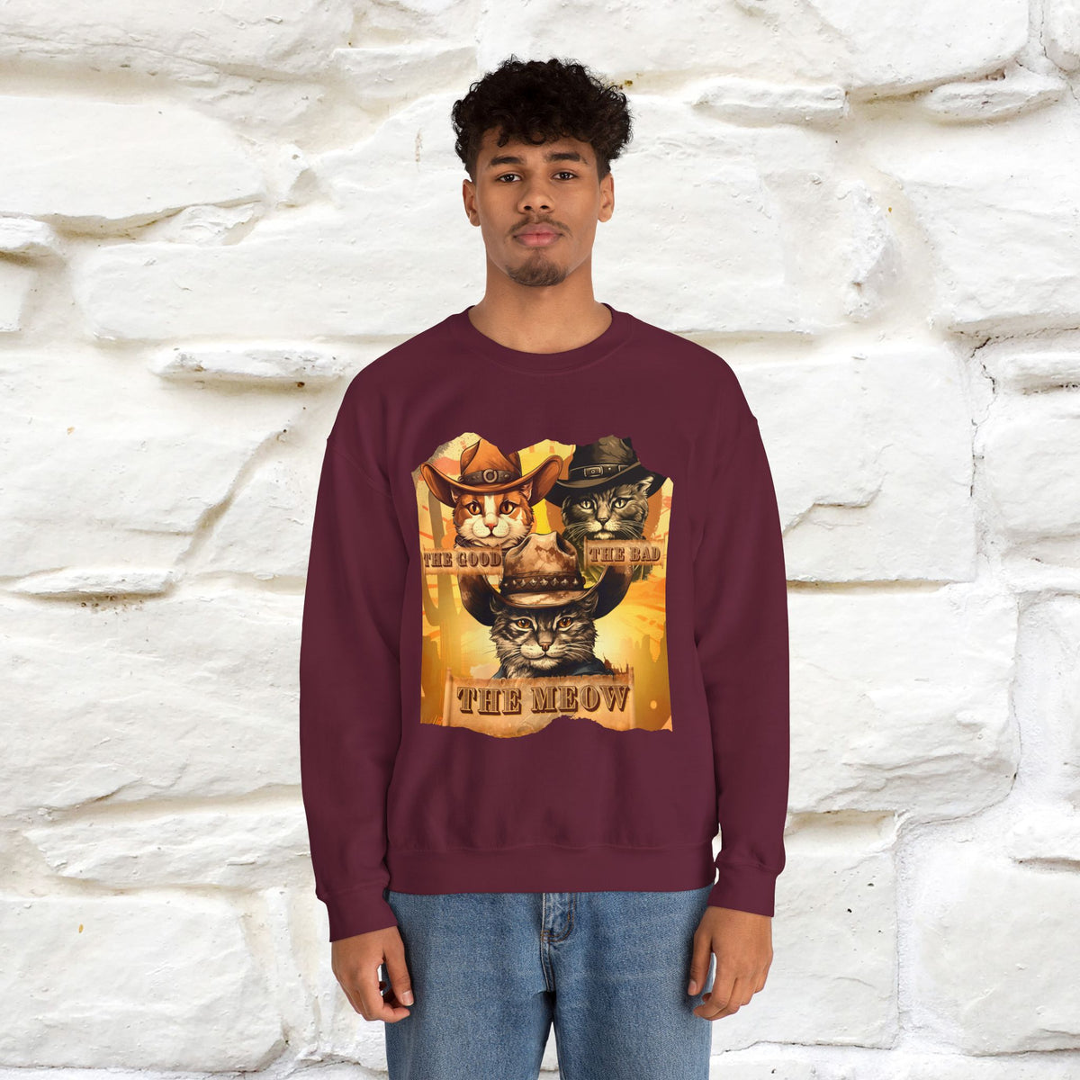 ''The Good, the Bad, and the Meow'' |Cat Sweatshirt | Nunu&Miao Studio