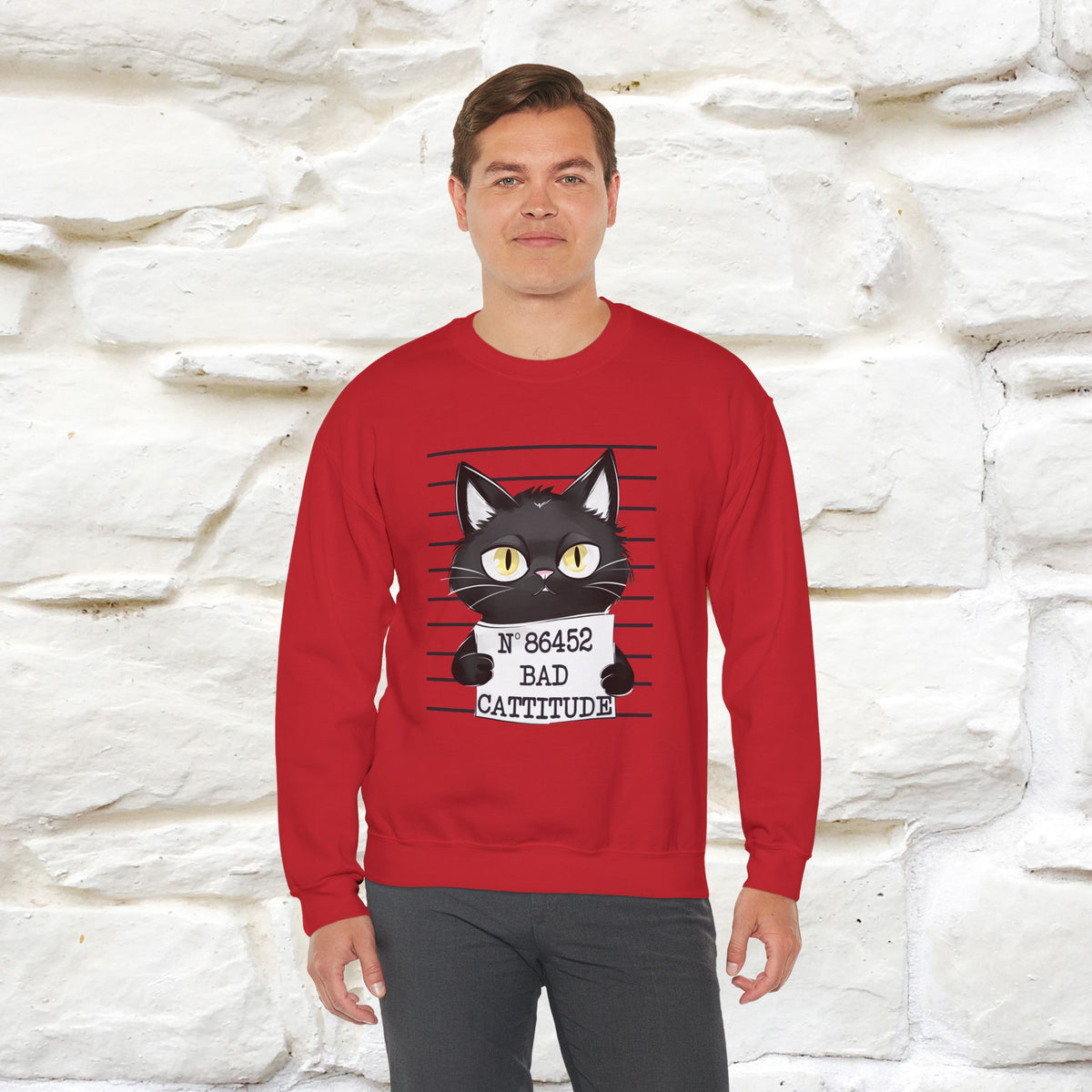 ''Bad Cattitude'' |Cat Sweatshirt | Nunu&Miao Studio