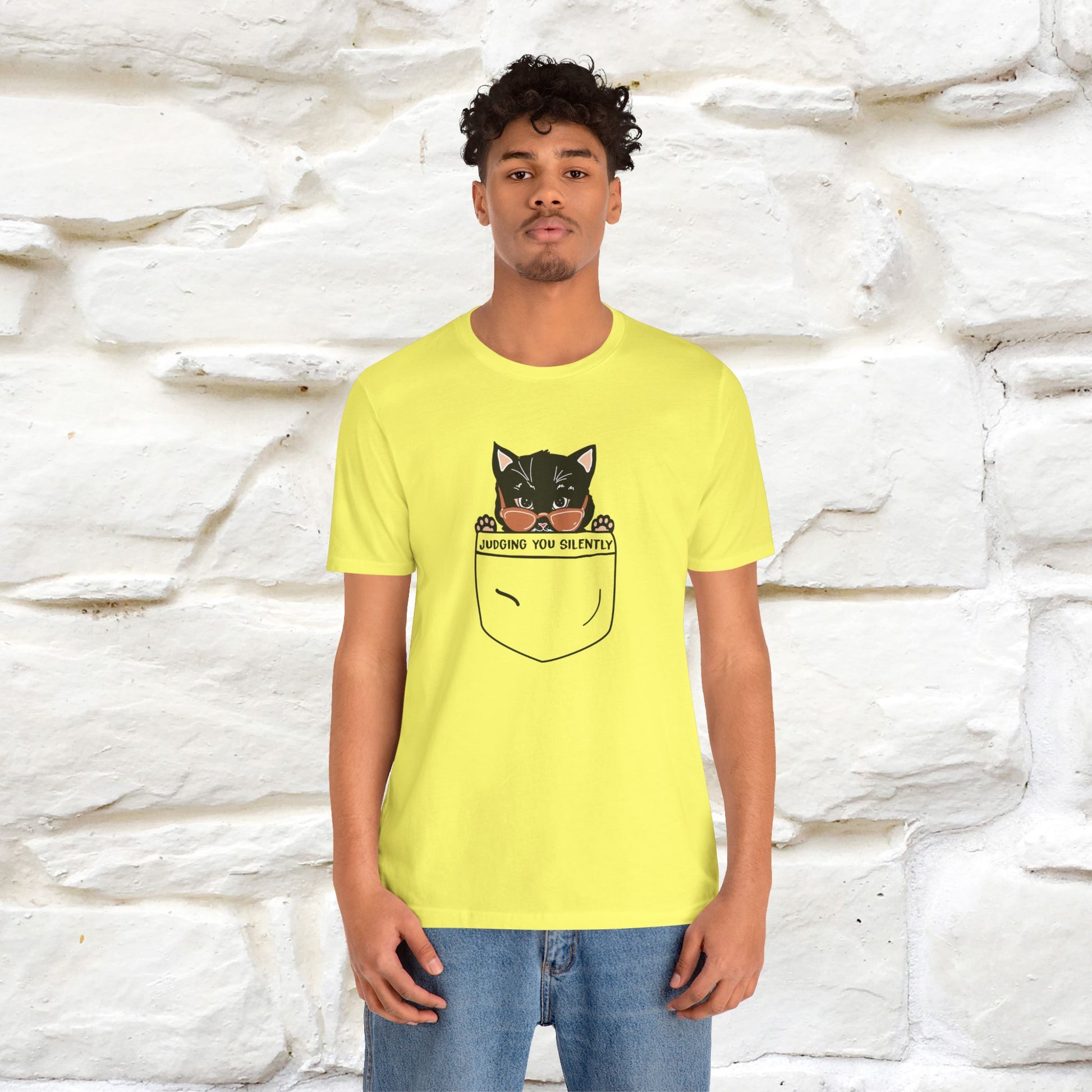 ''Judging You Silently'' | Cat T-Shirt for Men | Nunu&Miao Studio - Nunu&Miao Studio