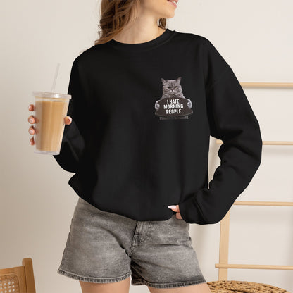"I Hate Morning People'' |Cat Sweatshirt | Nunu&Miao Studio