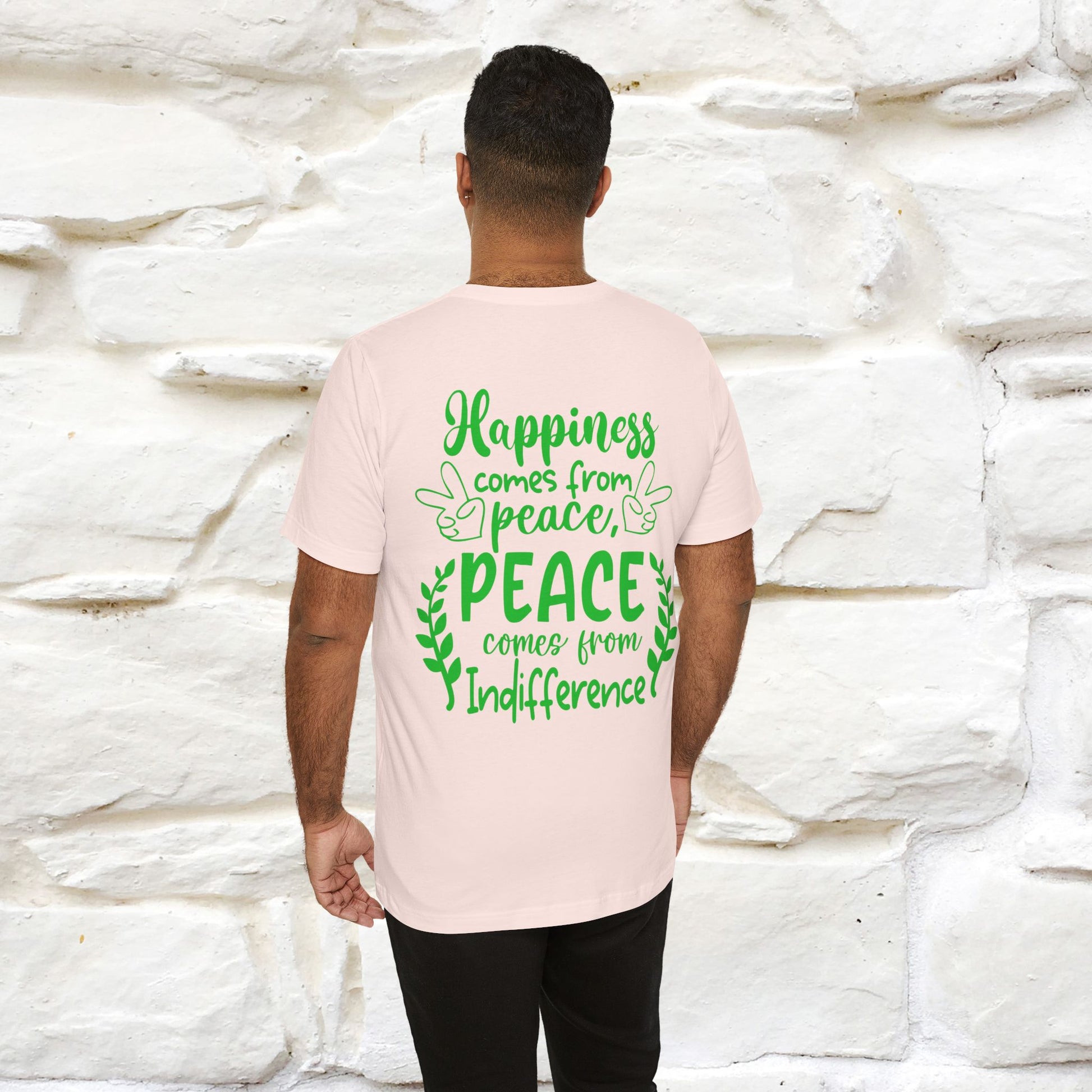 "Happiness Comes From Peace, Peace Comes From Indifference" Cat T-Shirt| Front & Back Design | Nunu&Miao Studio - Nunu&Miao Studio