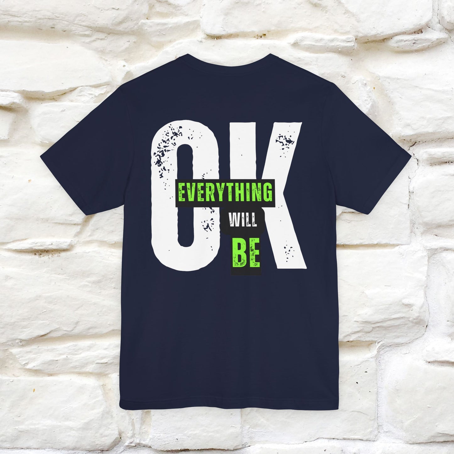 ''Everything Will Be Ok '' Cat T-Shirt Front and Back Design | Nunu&Miao Studio - Nunu&Miao Studio