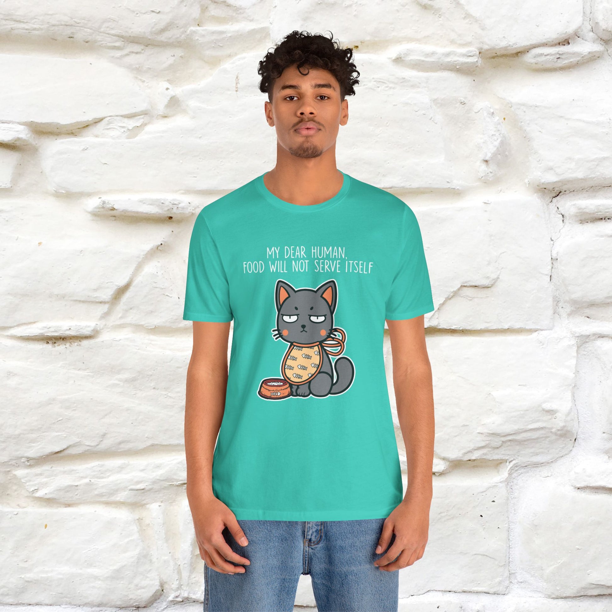"Dear Human, Food Will Not Serve Itself" |Cat T-Shirt | Nunu&Miao Studio - Nunu&Miao Studio