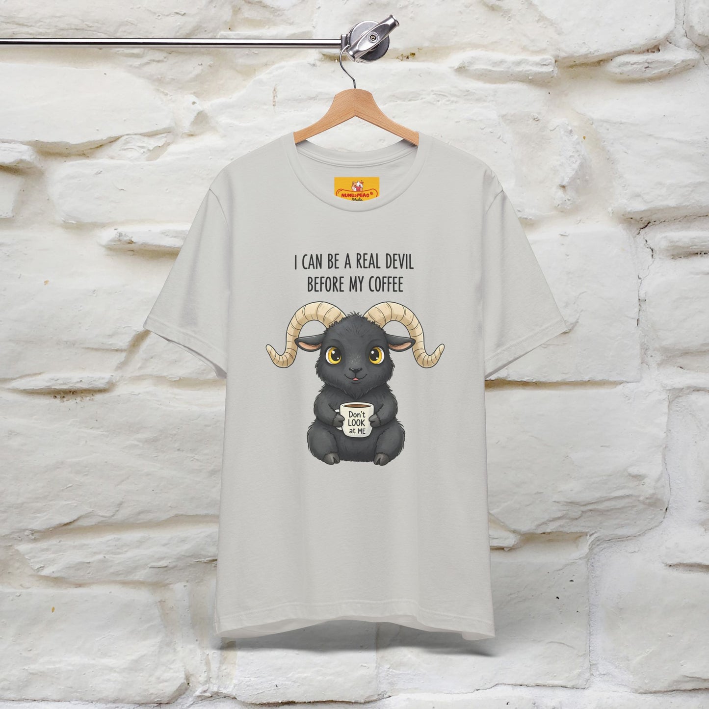 "I Can Be a Real Devil Before My Coffe" Funny T-shirt |Nunu&Miao Studio - Nunu&Miao Studio