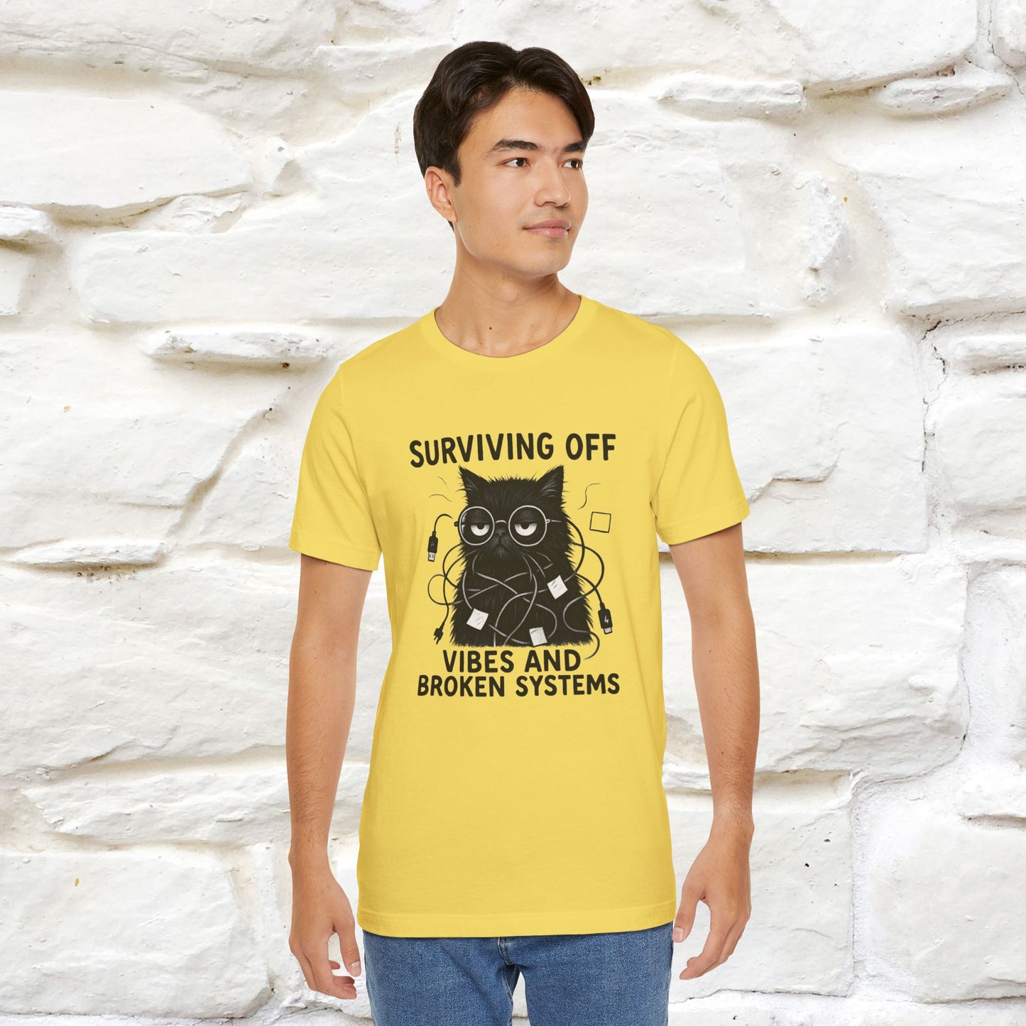 "Surviving Off...Vibes And Broken .. " |Cat T-Shirt | Nunu&Miao Studio - Nunu&Miao Studio