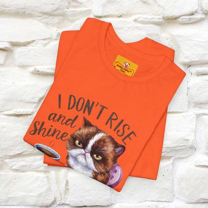 I Don’t Rise and Shine, I Caffeinate ....| Funny Cat T-Shirt| Nunu&Miao Studio - Nunu&Miao Studio