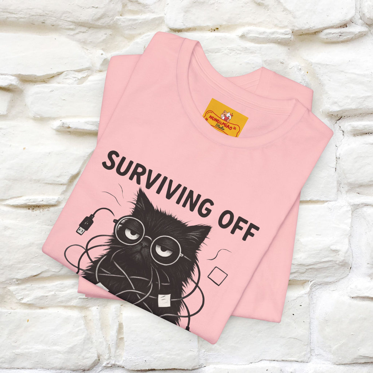 "Surviving Off...Vibes And Broken .. " |Cat T-Shirt | Nunu&Miao Studio