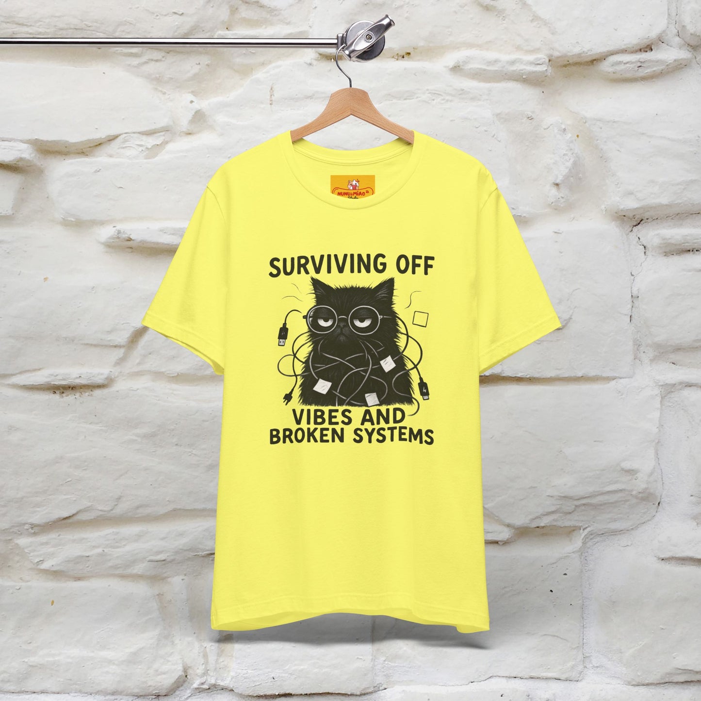 "Surviving Off...Vibes And Broken .. " |Cat T-Shirt | Nunu&Miao Studio - Nunu&Miao Studio