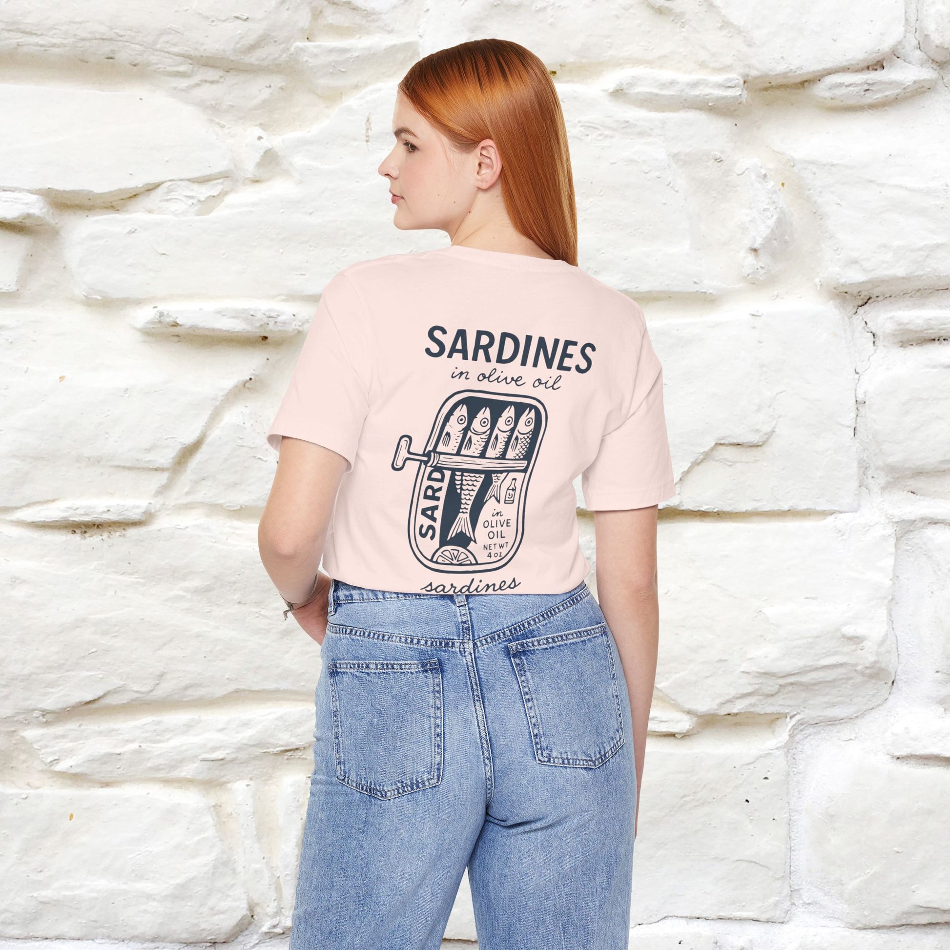 "Sardines In Olive Oil" Cute T-shirt | Front & Back Design|Nunu&Miao Studio - Nunu&Miao Studio