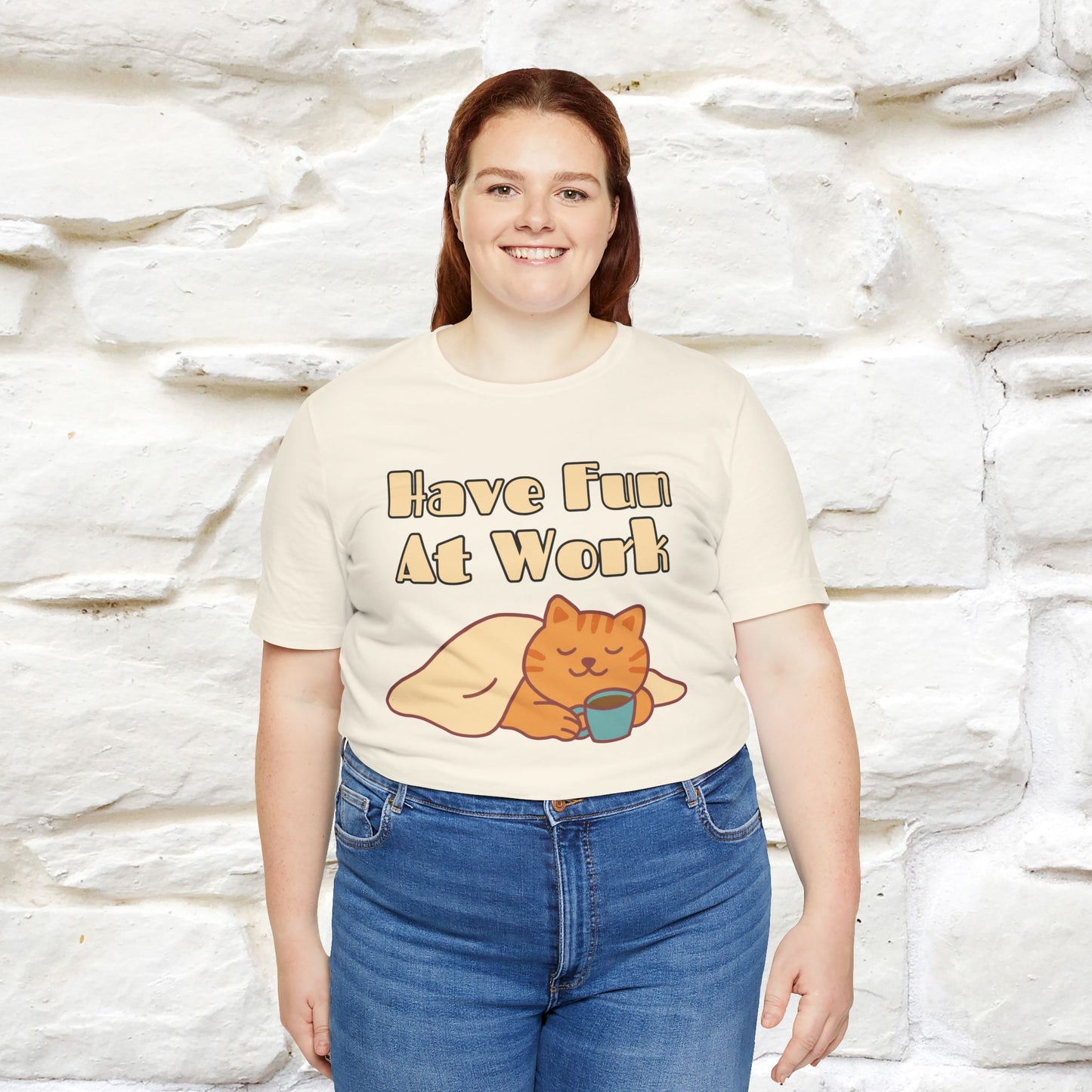 "Have Fun At Work" Cat T-shirt |Nunu&Miao Studio - Nunu&Miao Studio