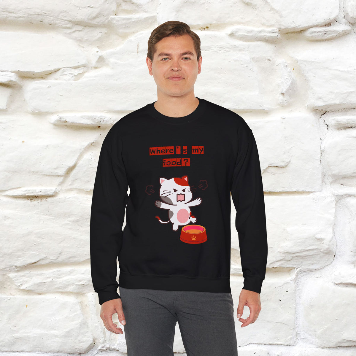 ''Where's My Food'' | Cute Cat Sweatshirt | Nunu&Miao Studio