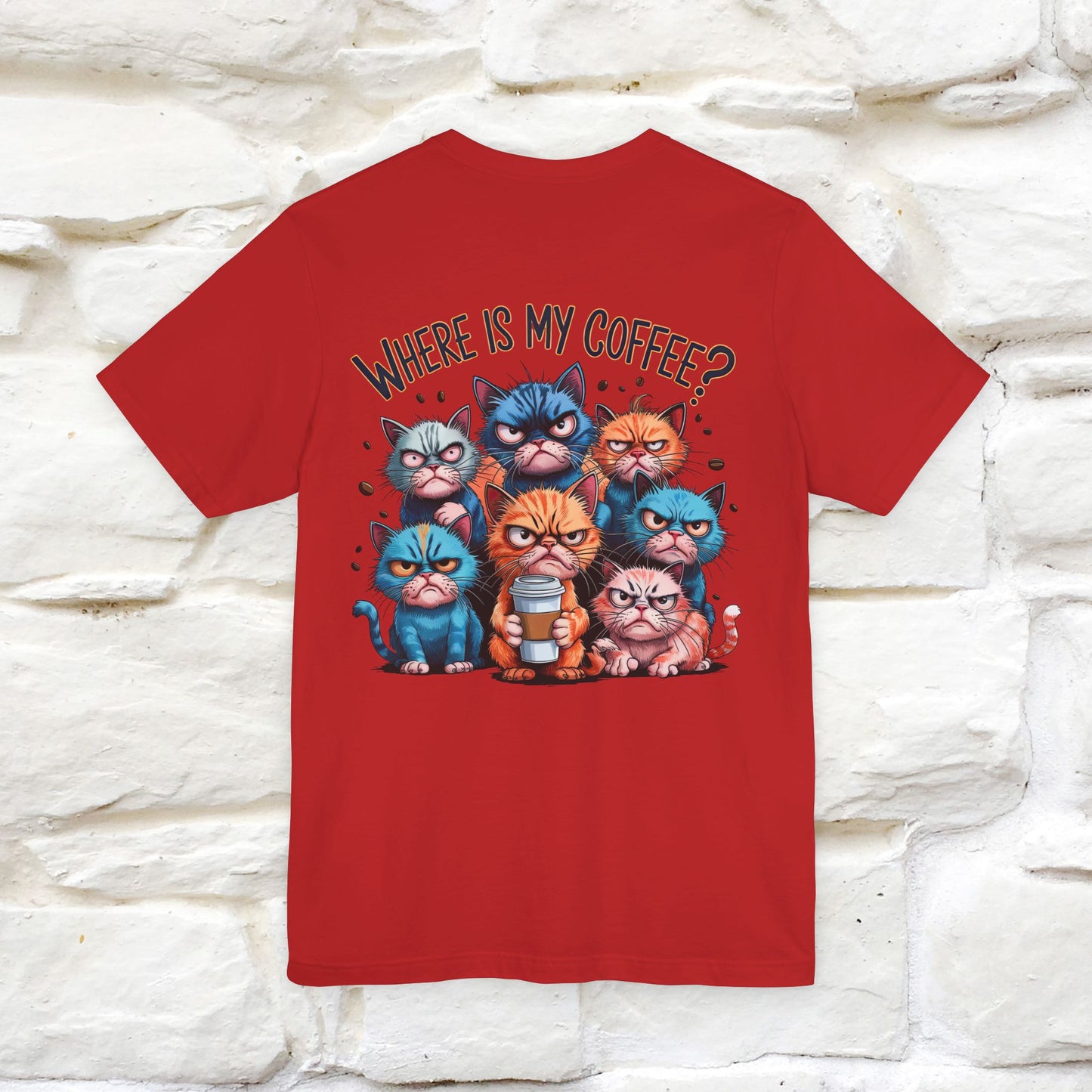 "Where Is My Coffe?" Cat T-Shirt | Front & Back Design | Nunu&Miao Studio