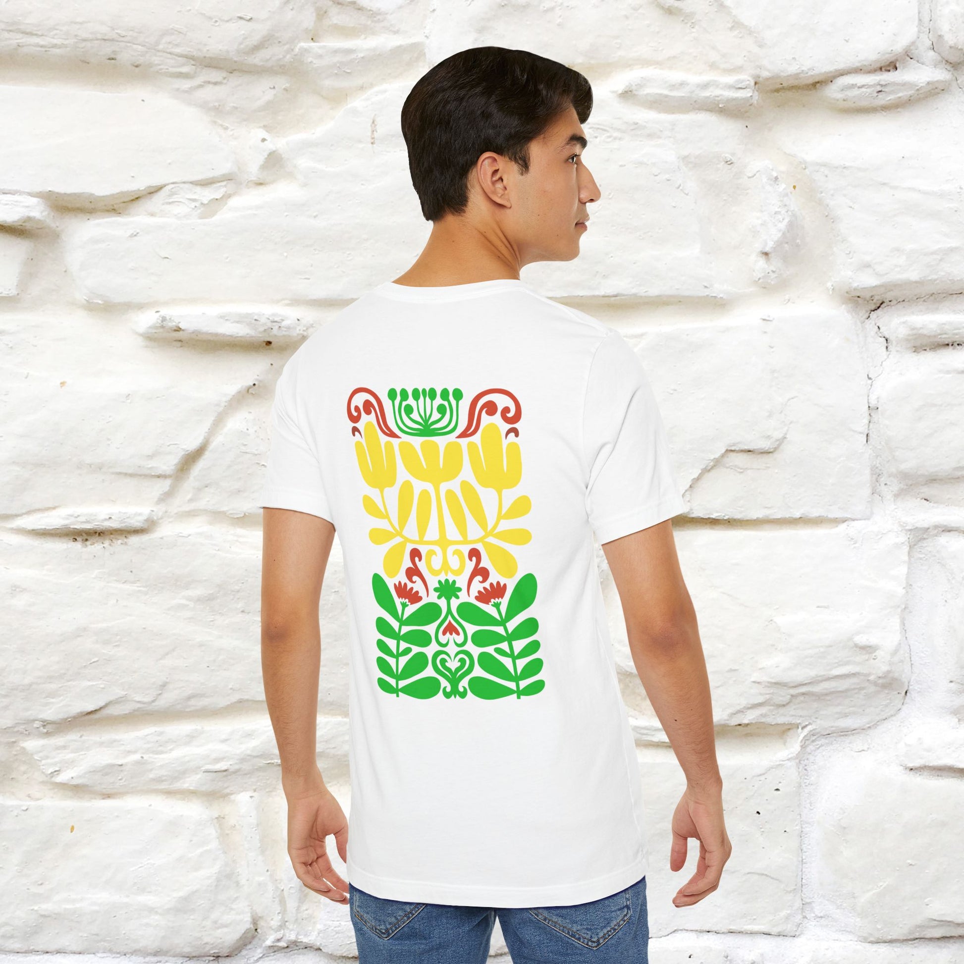 ''Floral Abstract'' Cat T-Shirt Front and Back Design | Nunu&Miao Studio - Nunu&Miao Studio