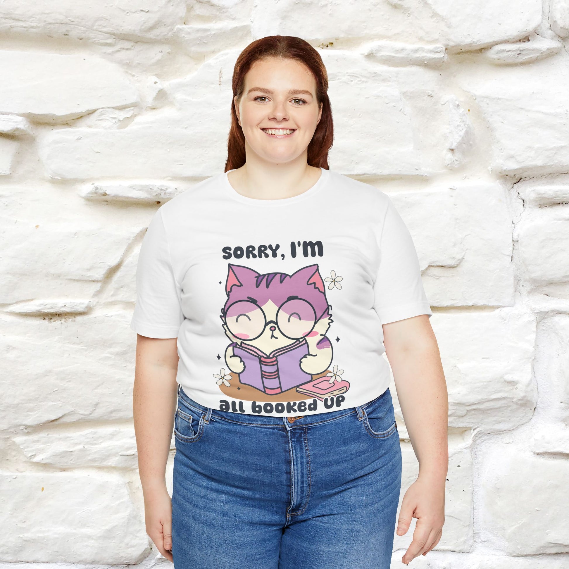 ''Sorry I am All Booked Up| Cute Cat T-Shirt |Nunu&Miao Studio - Nunu&Miao Studio