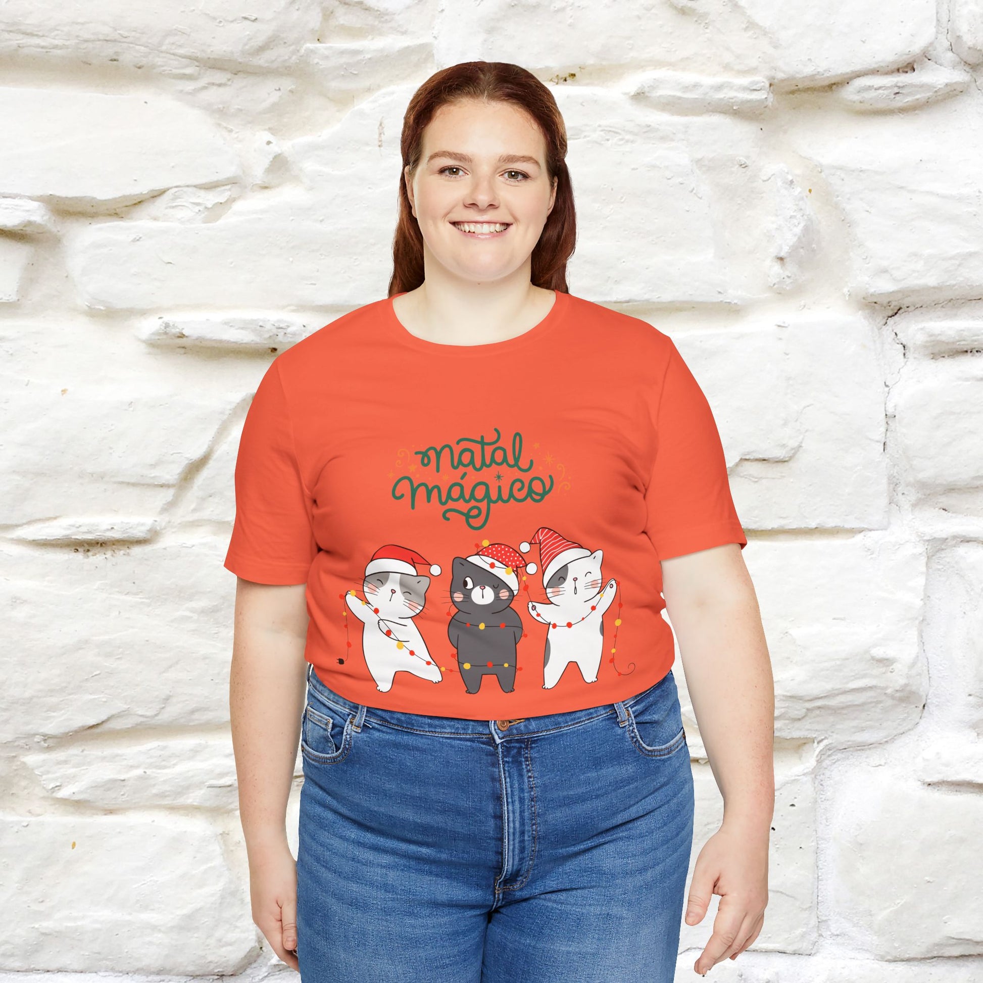 "Natal Magico" Cat T-shirt  |Nunu&Miao Studio - Nunu&Miao Studio