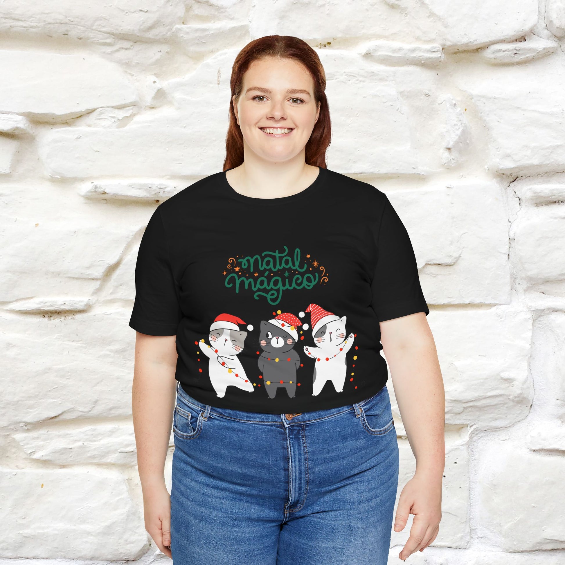 "Natal Magico" Cat T-shirt  |Nunu&Miao Studio - Nunu&Miao Studio