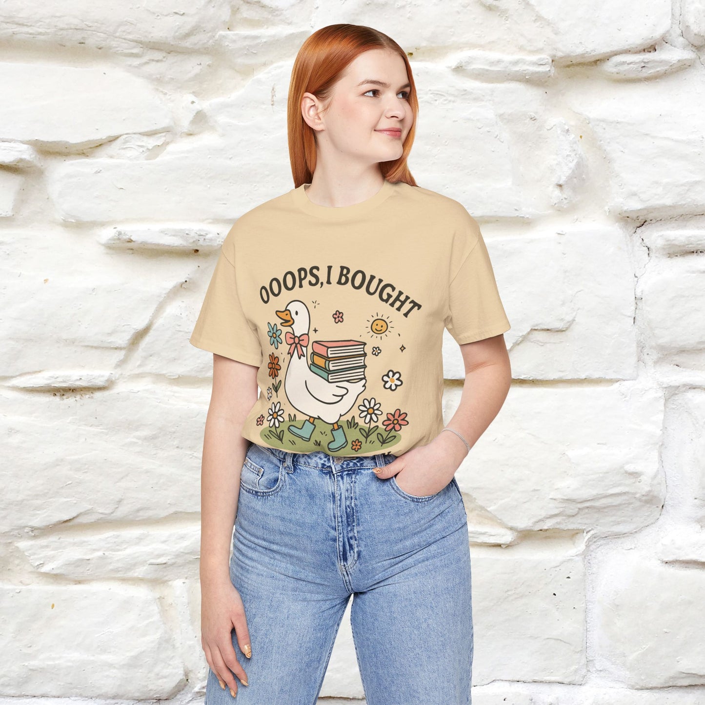 "Oooops I Bought Another Book" Funny Goose T-shirt |Nunu&Miao Studio - Nunu&Miao Studio