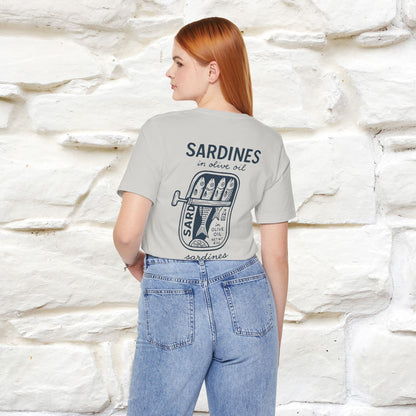 "Sardines In Olive Oil" Cute T-shirt | Front & Back Design|Nunu&Miao Studio - Nunu&Miao Studio