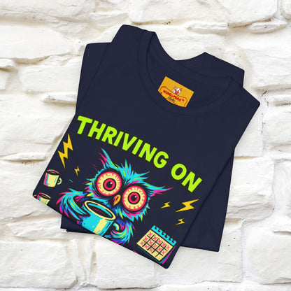 ''Thriving On Caffeine And Poor Choices''|  Sarcastic Cat T-Shirt | Nunu&Miao Studio