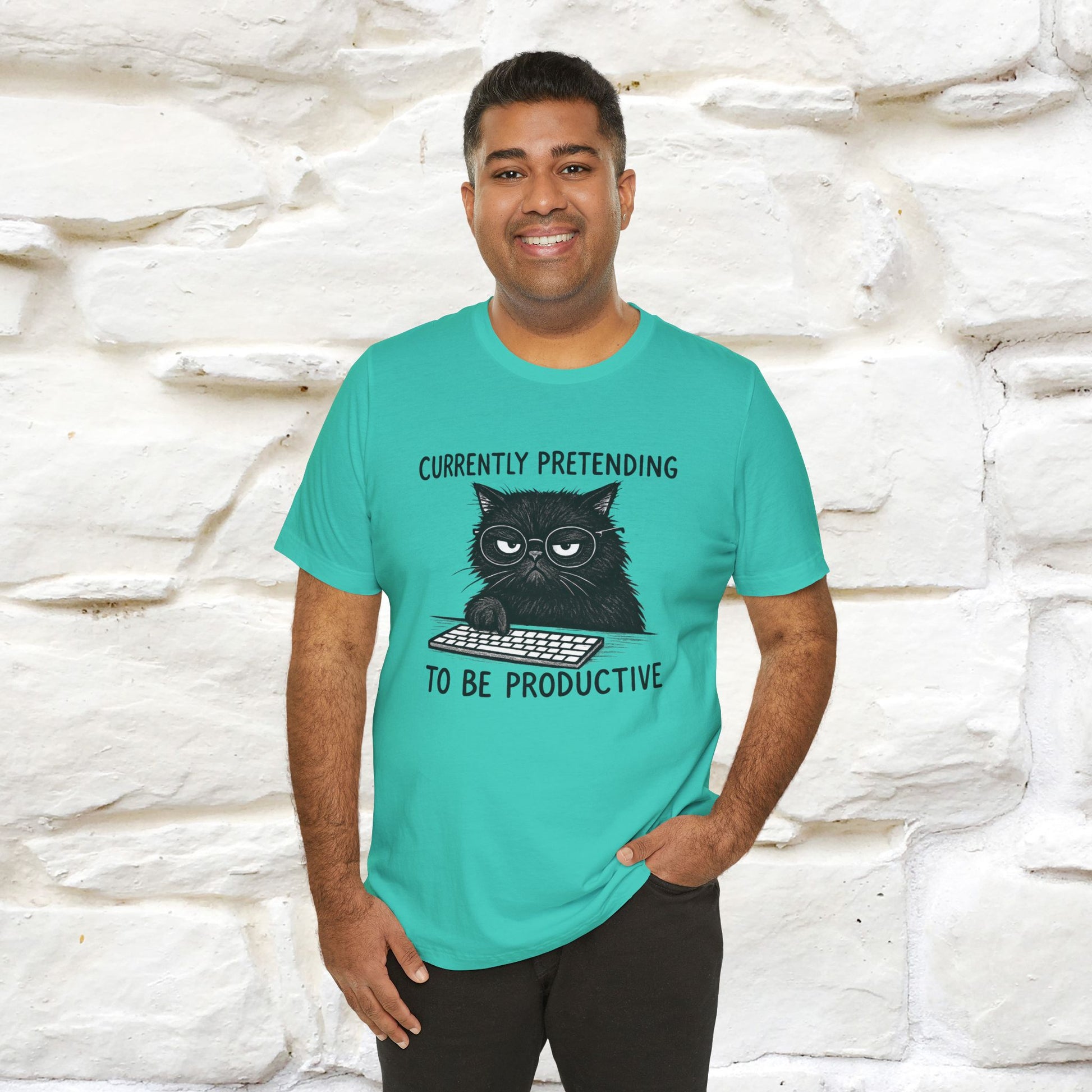 "Currently Pretending To Be Productive" |Cat T-Shirt | Nunu&Miao Studio - Nunu&Miao Studio
