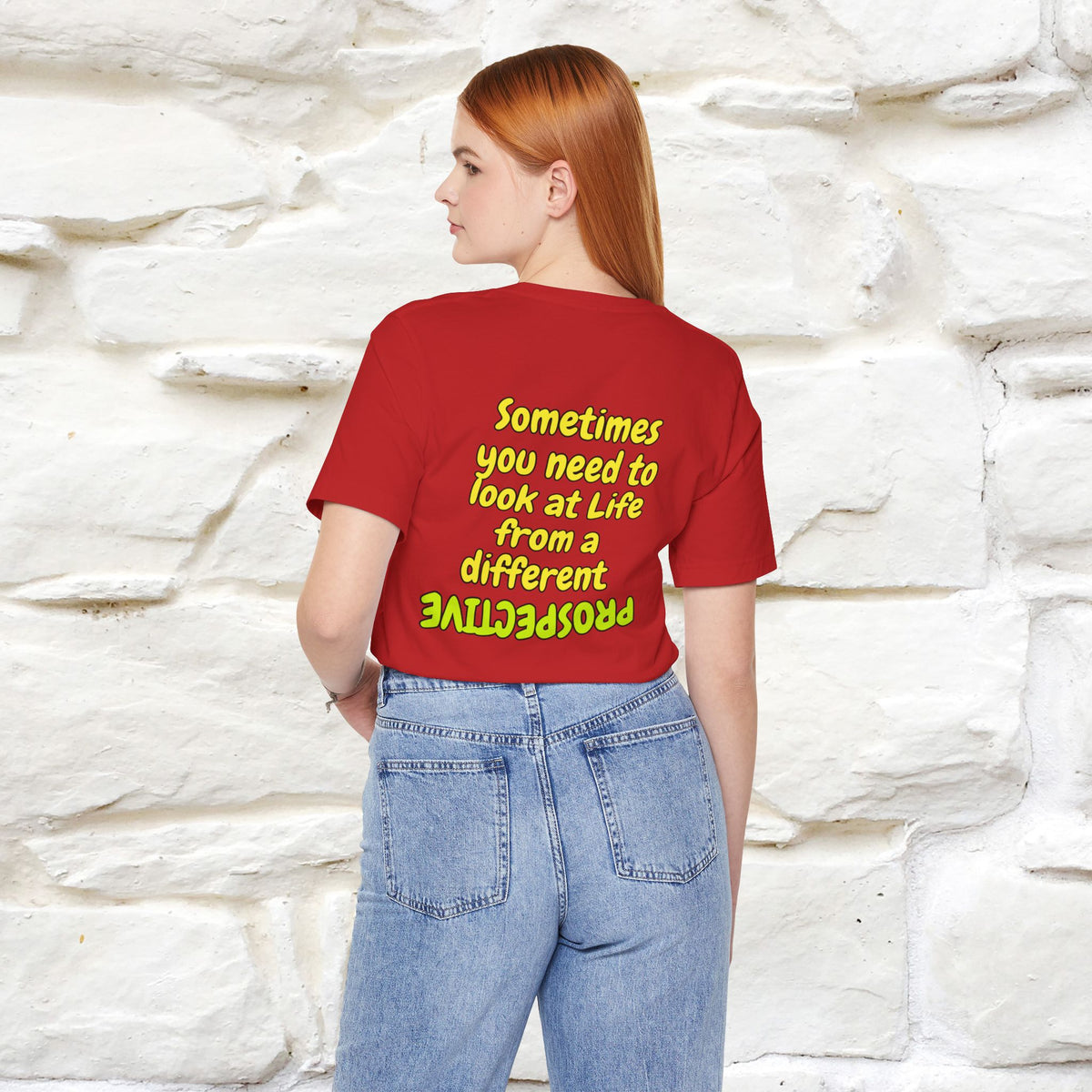 "Sometimes You Need to Look at Life from a Different Perspective" Cat T-Shirt | Front & Back Design | Nunu&Miao Studio