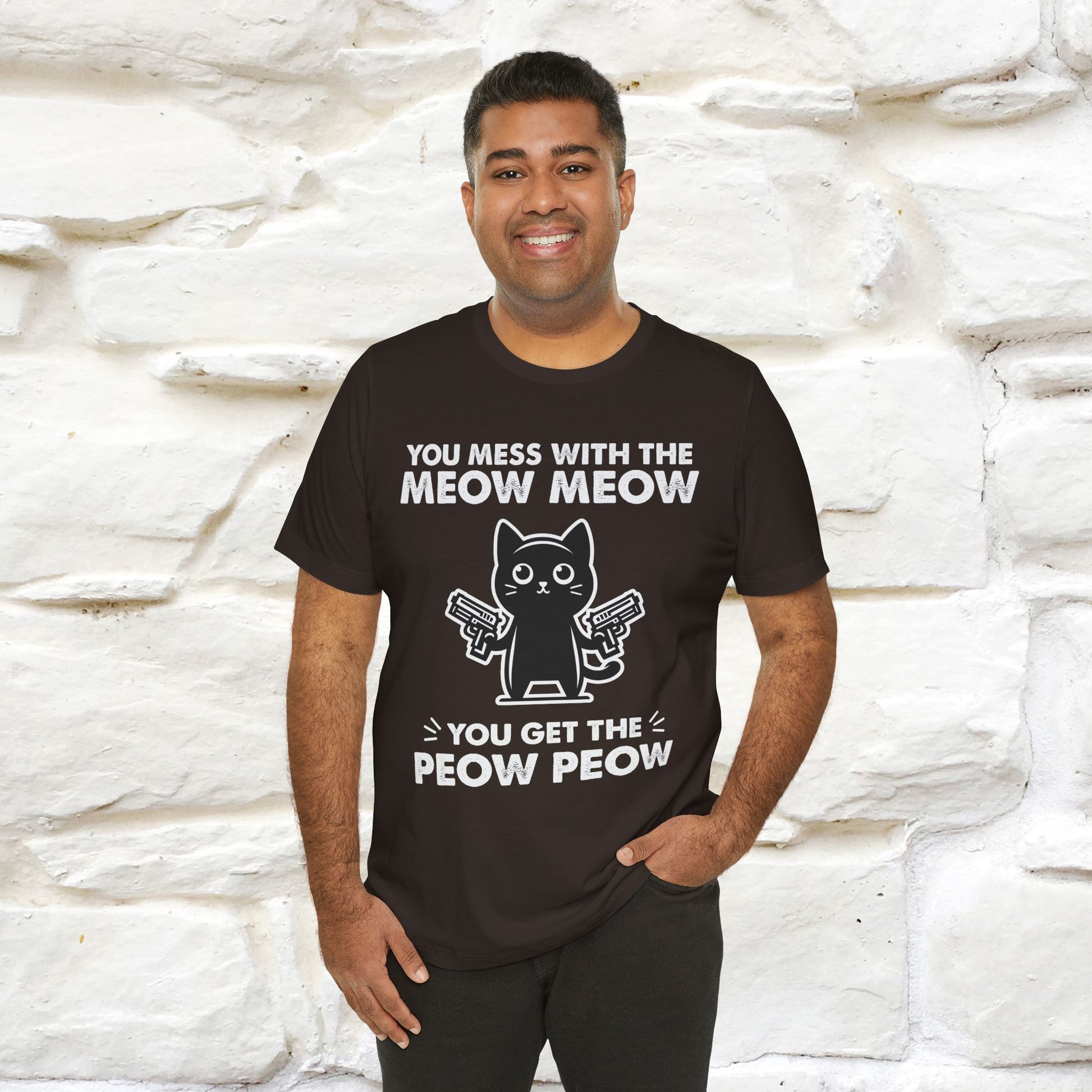 "You Mess With The Meow Meow, You Get The Peow Peow" Cat T-shirt |Nunu&Miao Studio - Nunu&Miao Studio