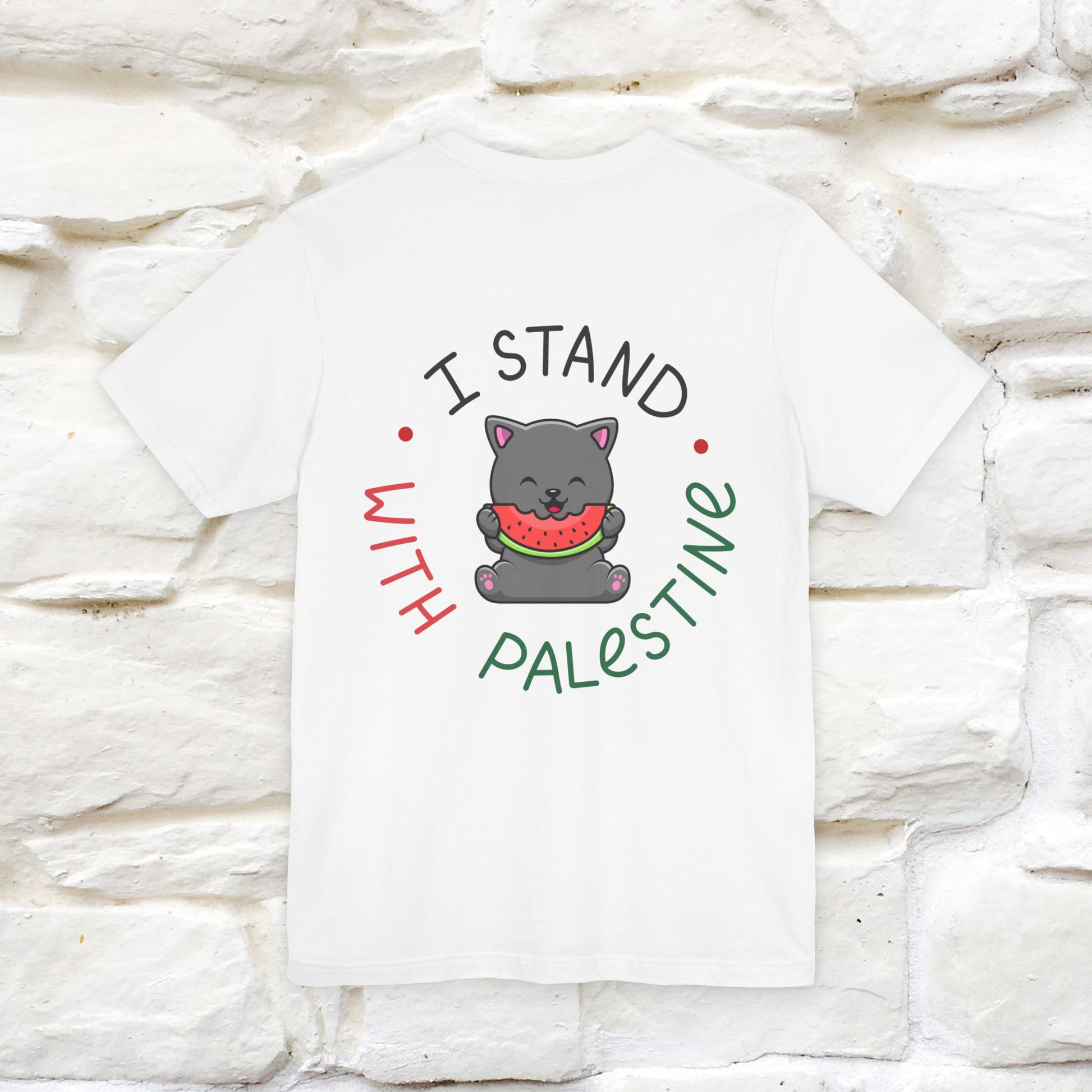 "I Stand With Palestine" Cat T-shirt | Front & Back Design |Nunu&Miao Studio - Nunu&Miao Studio