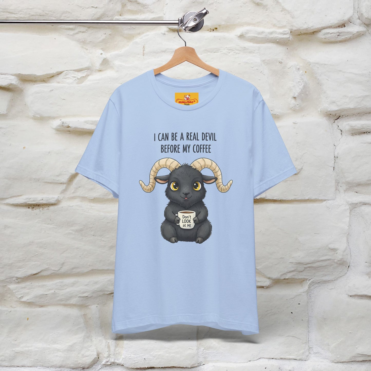 "I Can Be a Real Devil Before My Coffe" Funny T-shirt |Nunu&Miao Studio - Nunu&Miao Studio