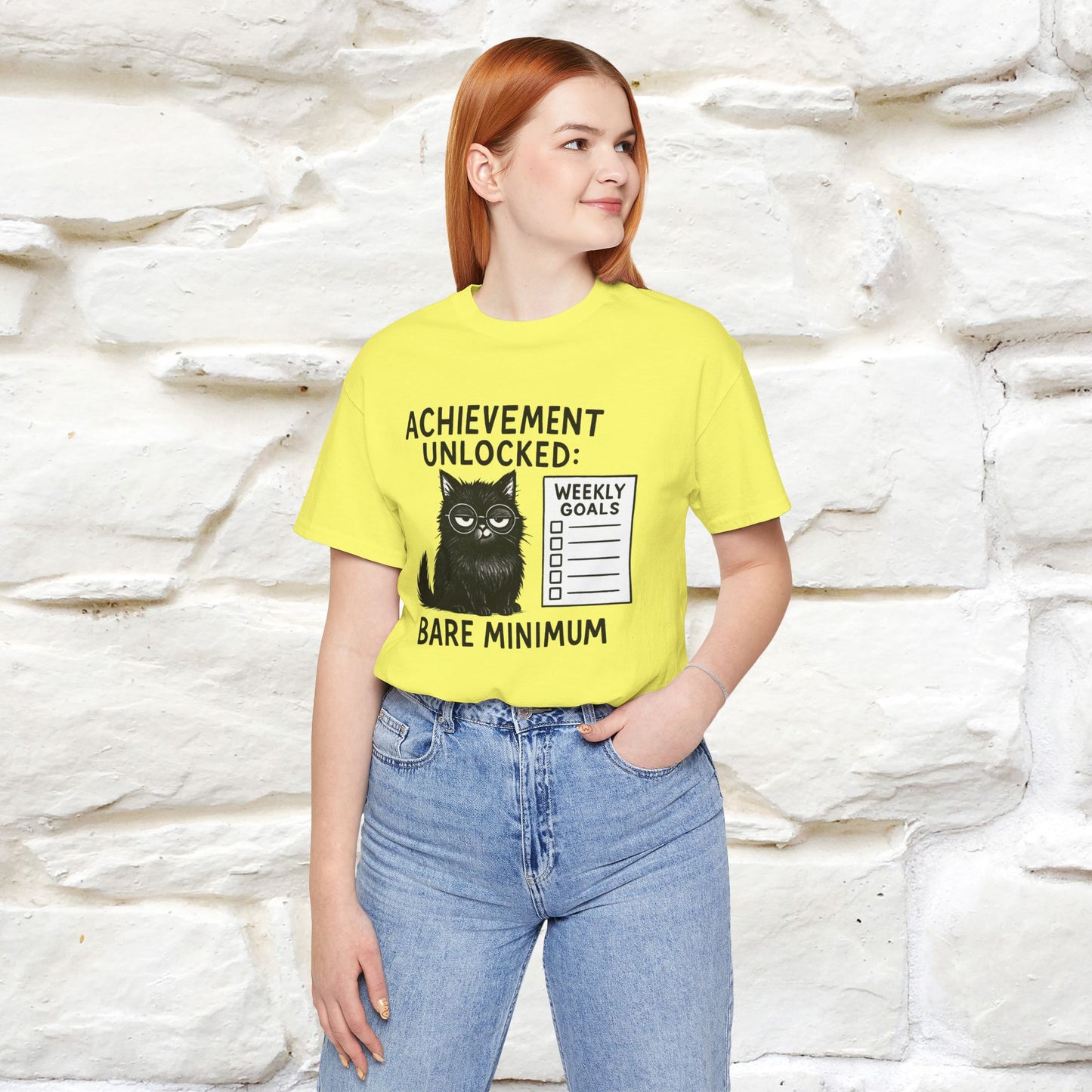 "Achievement Unlocked Bare Minimum." |Cat T-Shirt | Nunu&Miao Studio - Nunu&Miao Studio