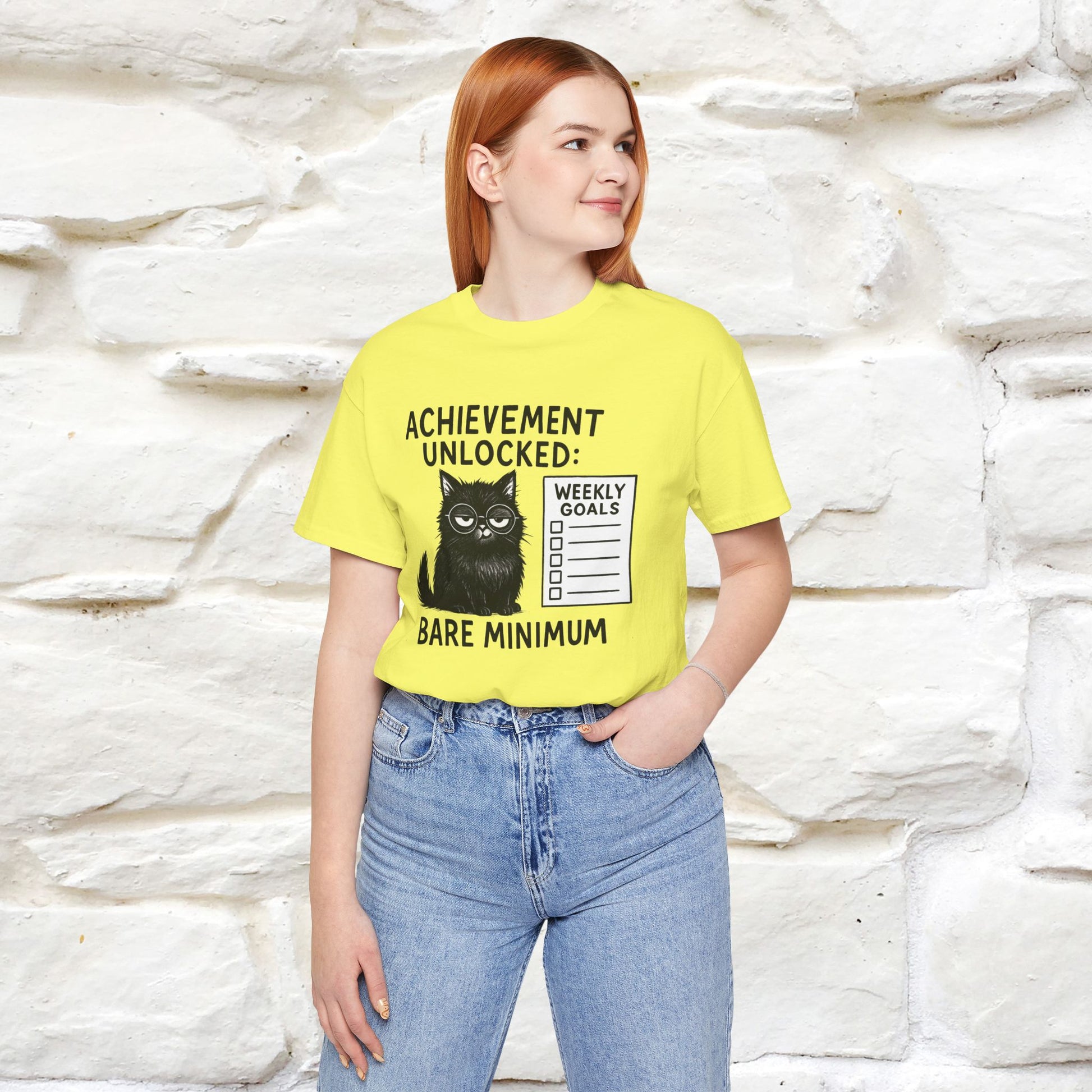 "Achievement Unlocked Bare Minimum." |Cat T-Shirt | Nunu&Miao Studio - Nunu&Miao Studio