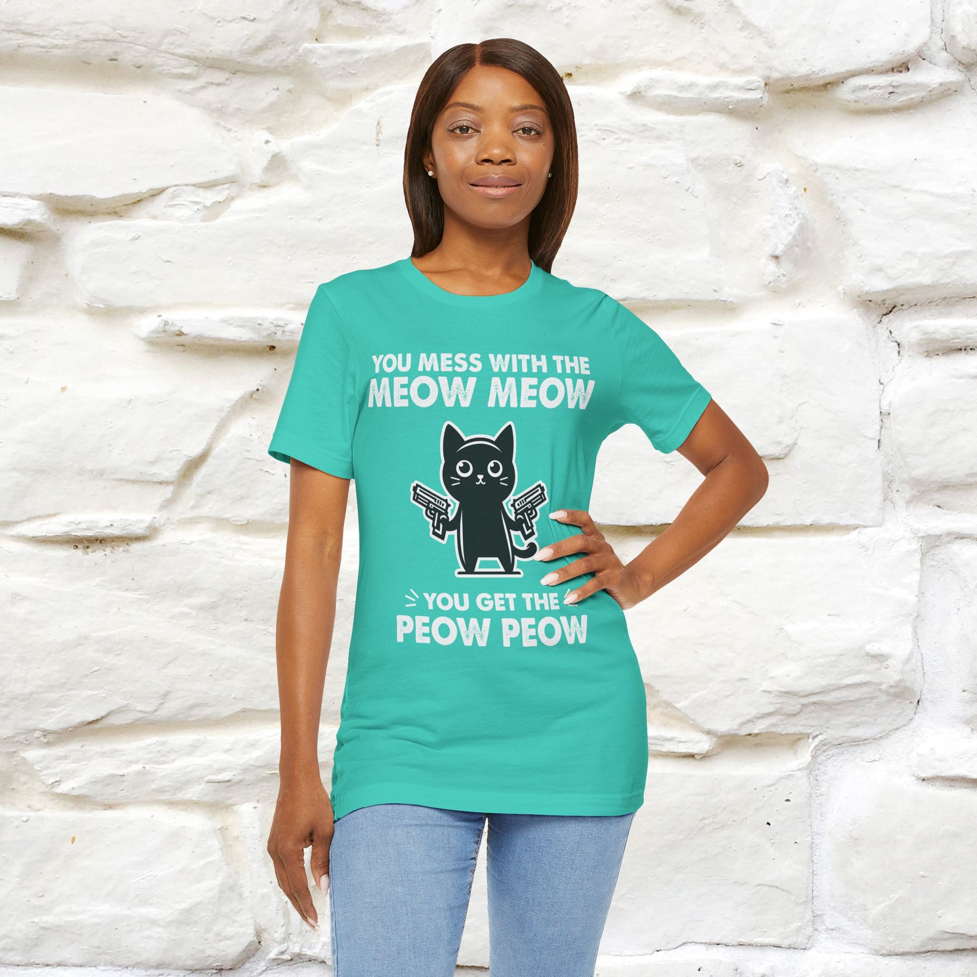 "You Mess With The Meow Meow, You Get The Peow Peow" Cat T-shirt |Nunu&Miao Studio - Nunu&Miao Studio