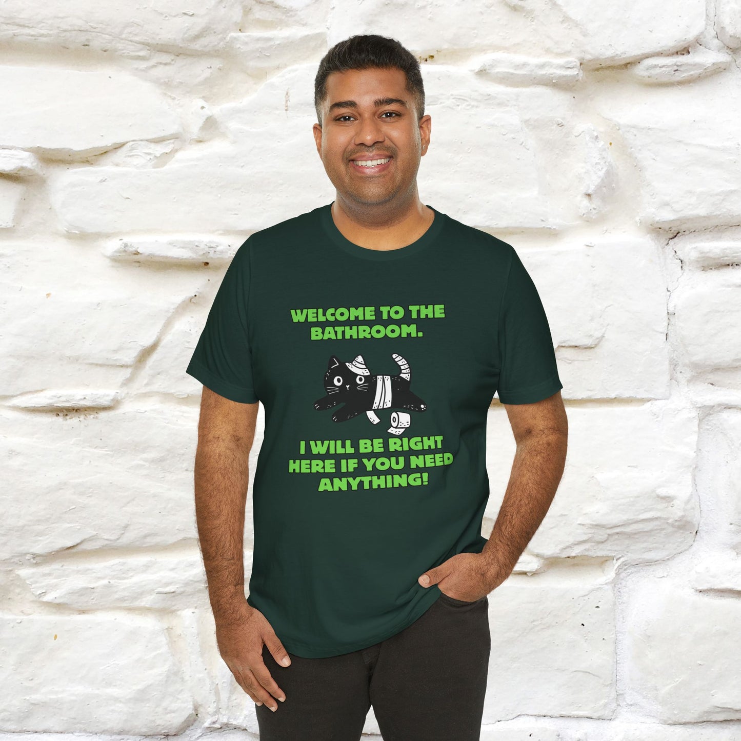 "Welcome To The Bathroom..."Funny  Cat T-shirt |Nunu&Miao Studio - Nunu&Miao Studio