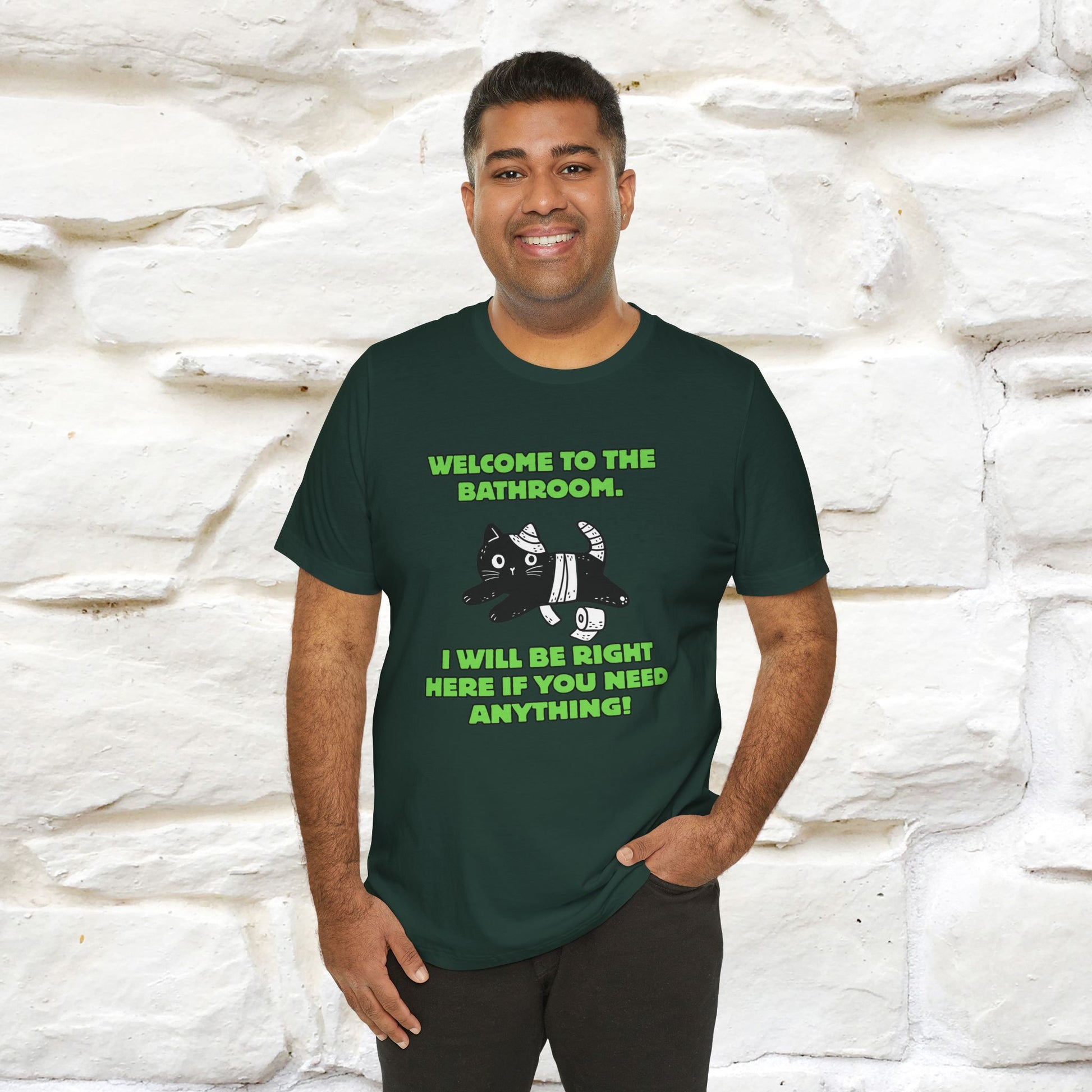 "Welcome To The Bathroom..."Funny  Cat T-shirt |Nunu&Miao Studio - Nunu&Miao Studio