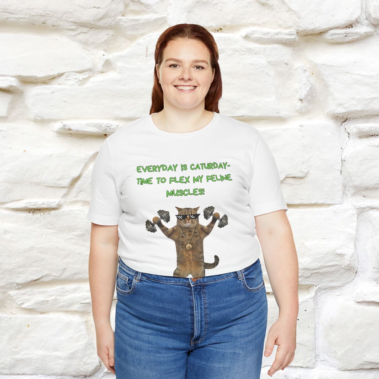 "Everyday Is Caturday – Flex My Feline Muscle"| Funny Cat T-Shirt  |Nunu&Miao Sudio - Nunu&Miao Studio